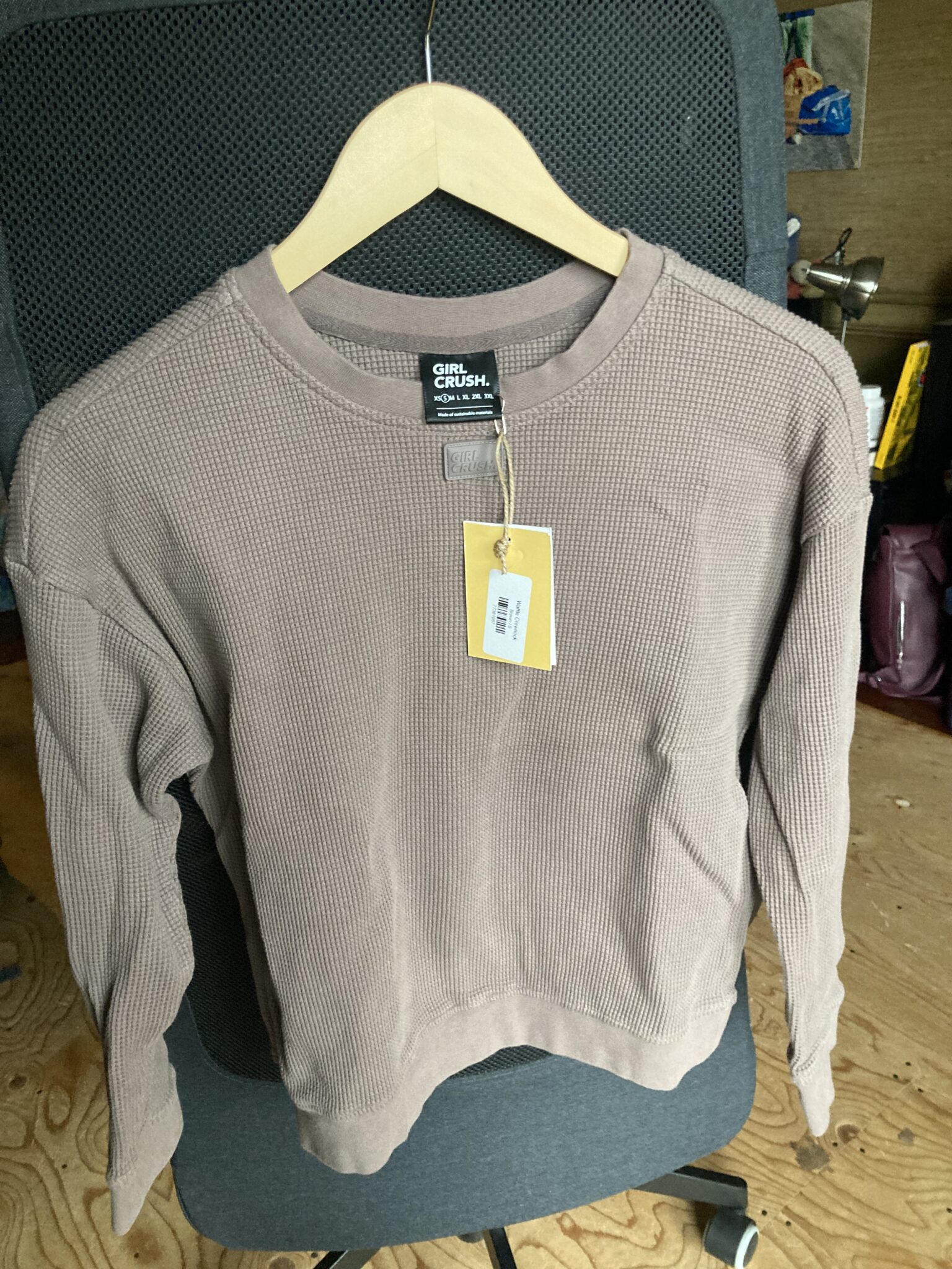 Featured image for Waffle-knit round-neck sweatshirt - Girl Crush Gang (new with label)