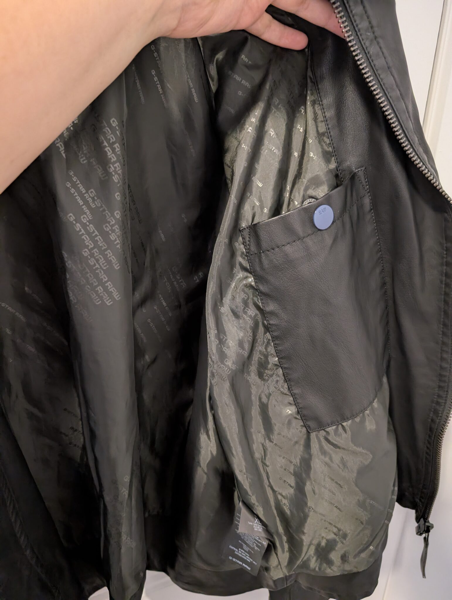 Image for G Star Raw/Veste en imitation de cuir Sz XL