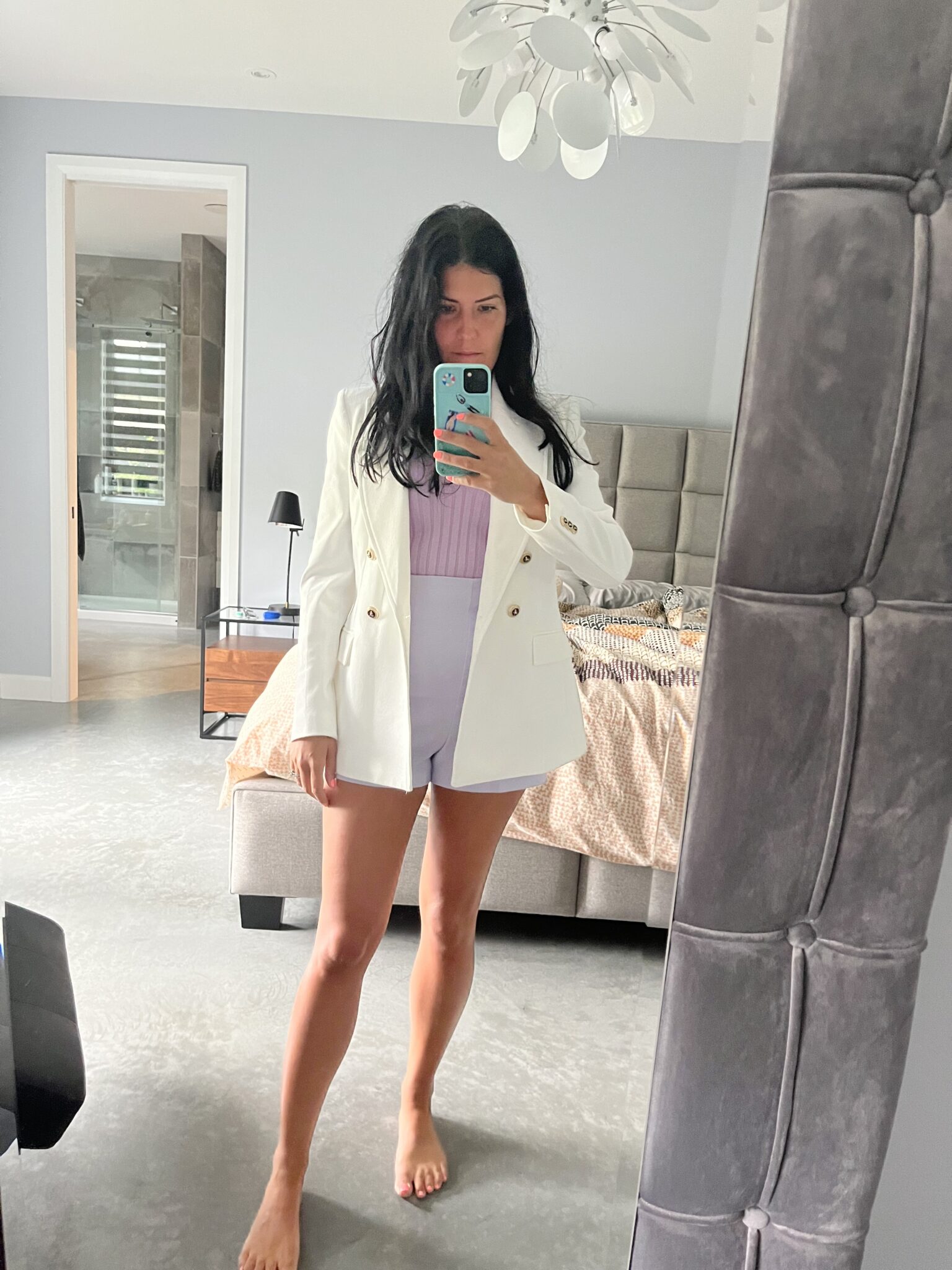 Image for Veste ajustée croisée blanche - Zara