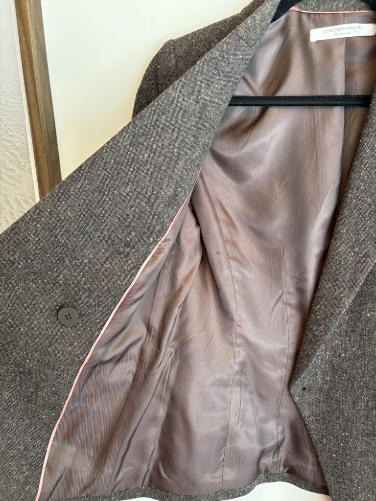 Image for Blazer croisé en tweed brun