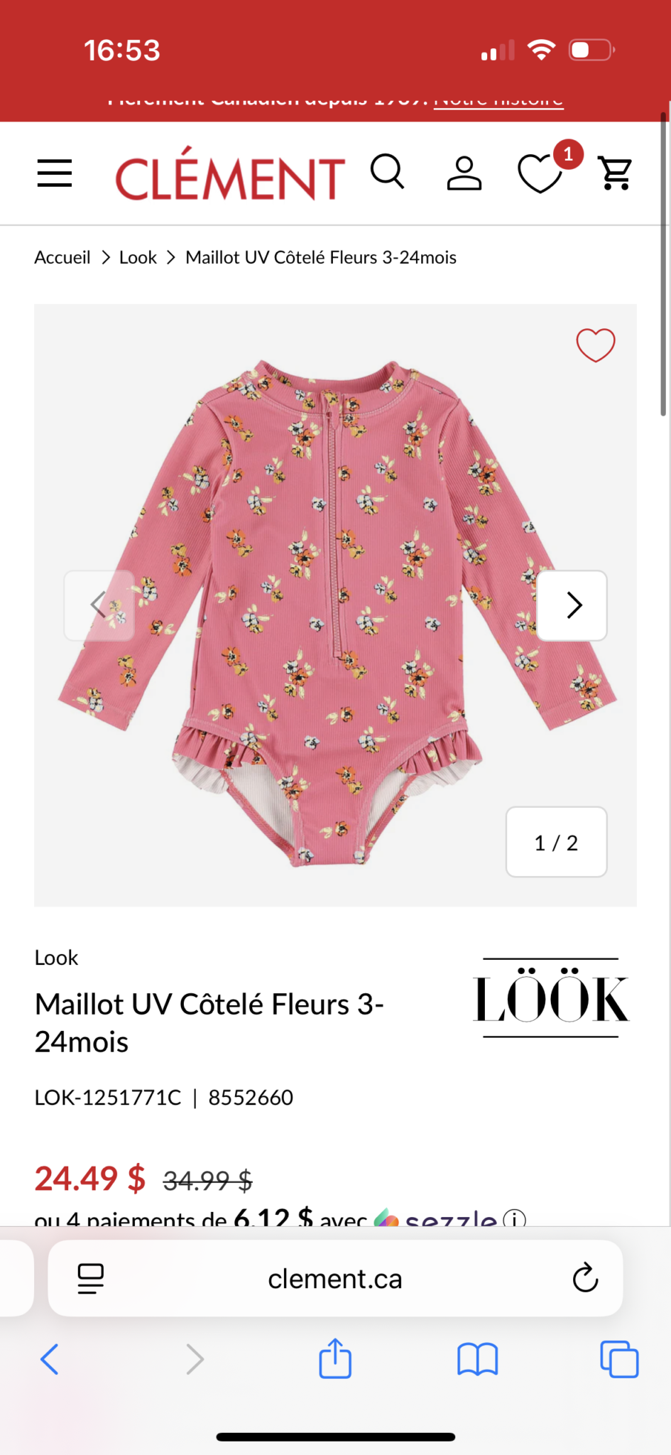 Image for Maillot bain bébé 9-12 mois