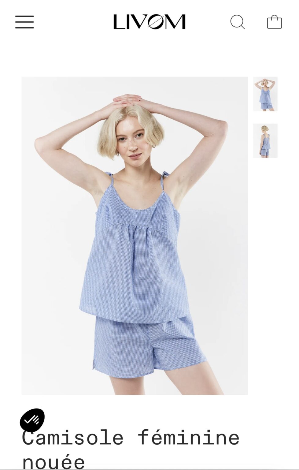 Image for Camisole bleu et blanche Livom