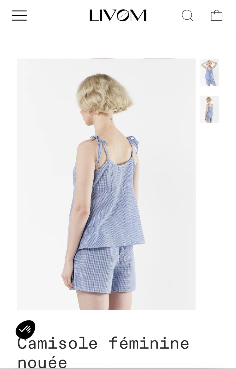 Image for Camisole bleu et blanche Livom
