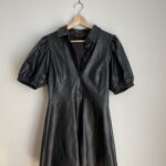 Featured thumbnail for Robe noire simili cuir Zara