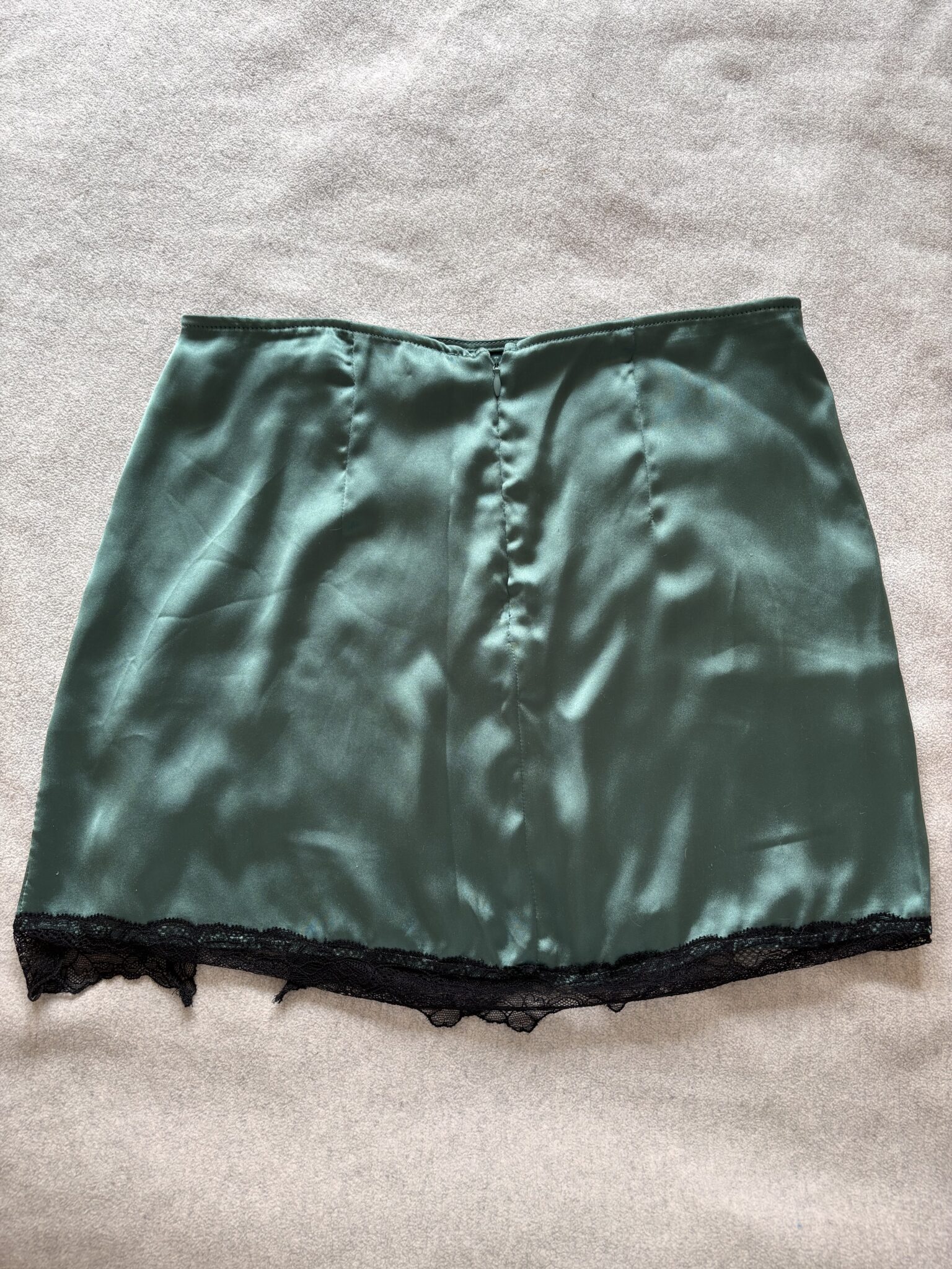 Image for Emerald green satin skirt
