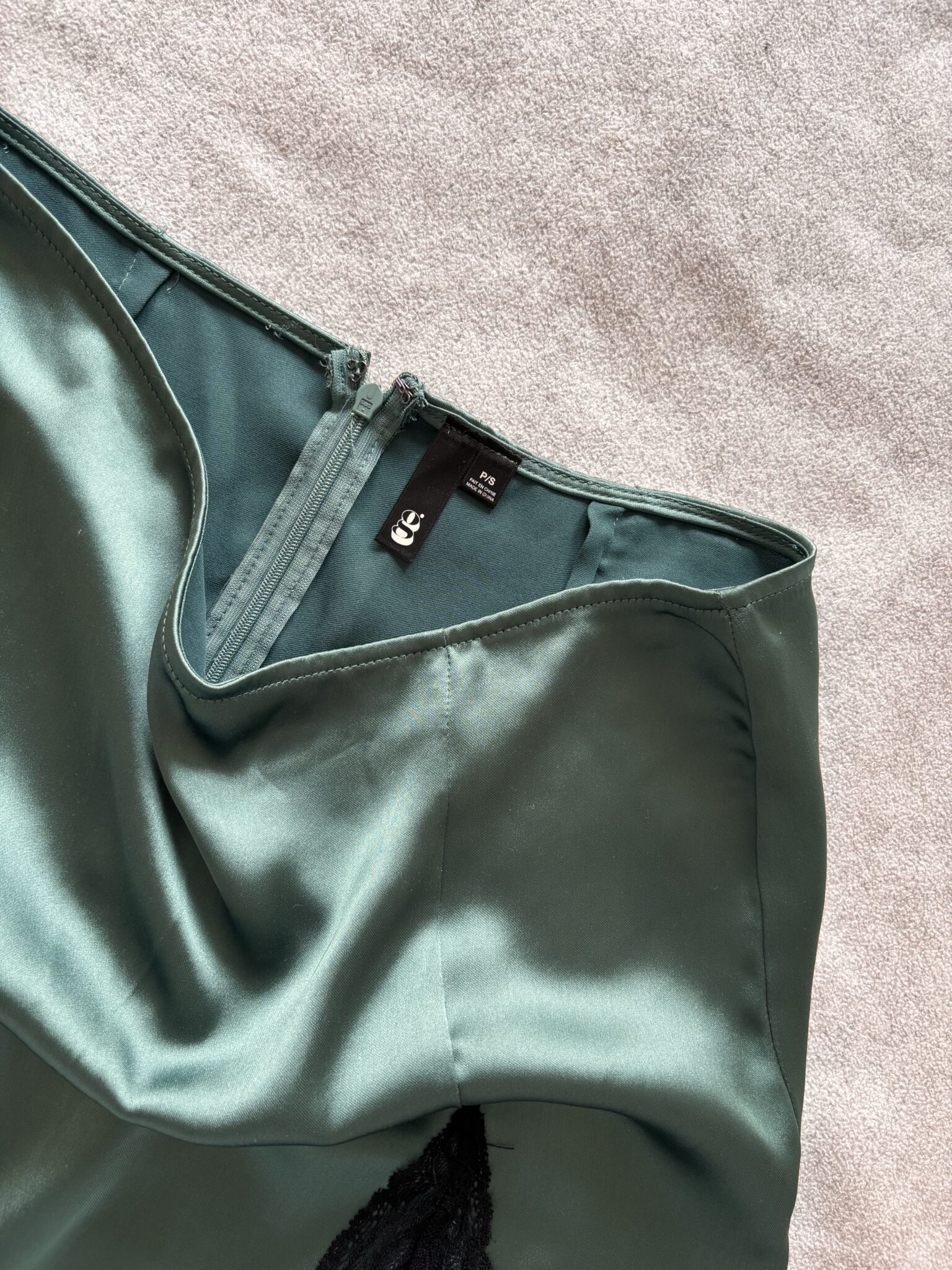 Image for Emerald green satin skirt