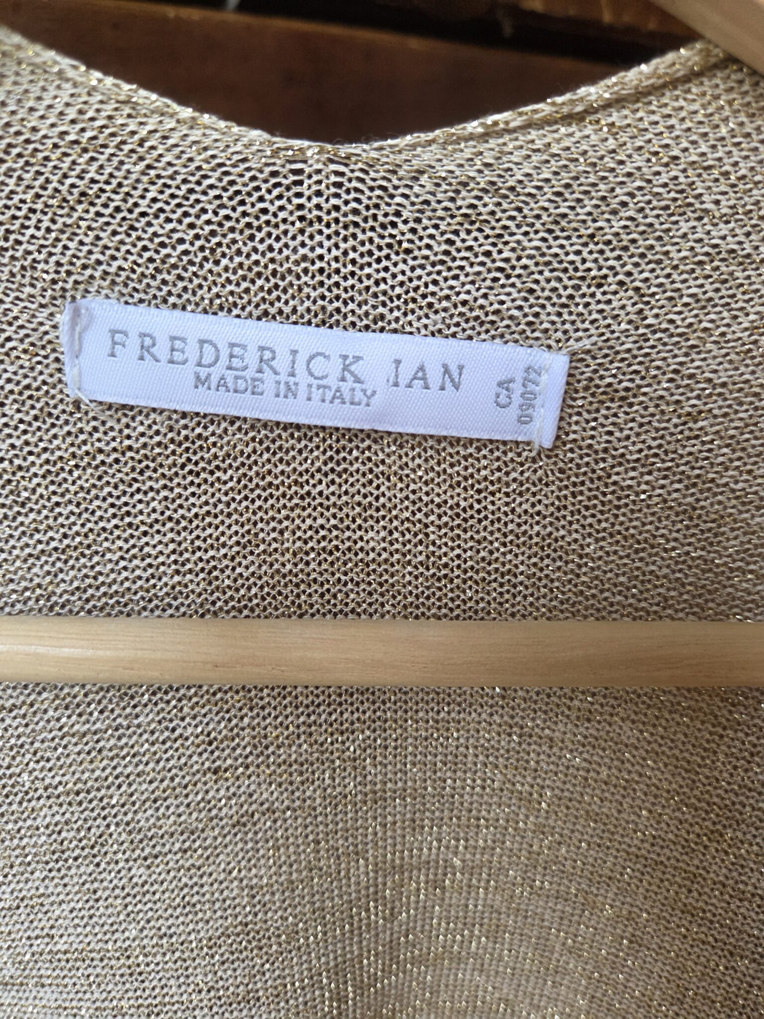Image for Frederick Ian-Cardigan ouvert doré métallisé