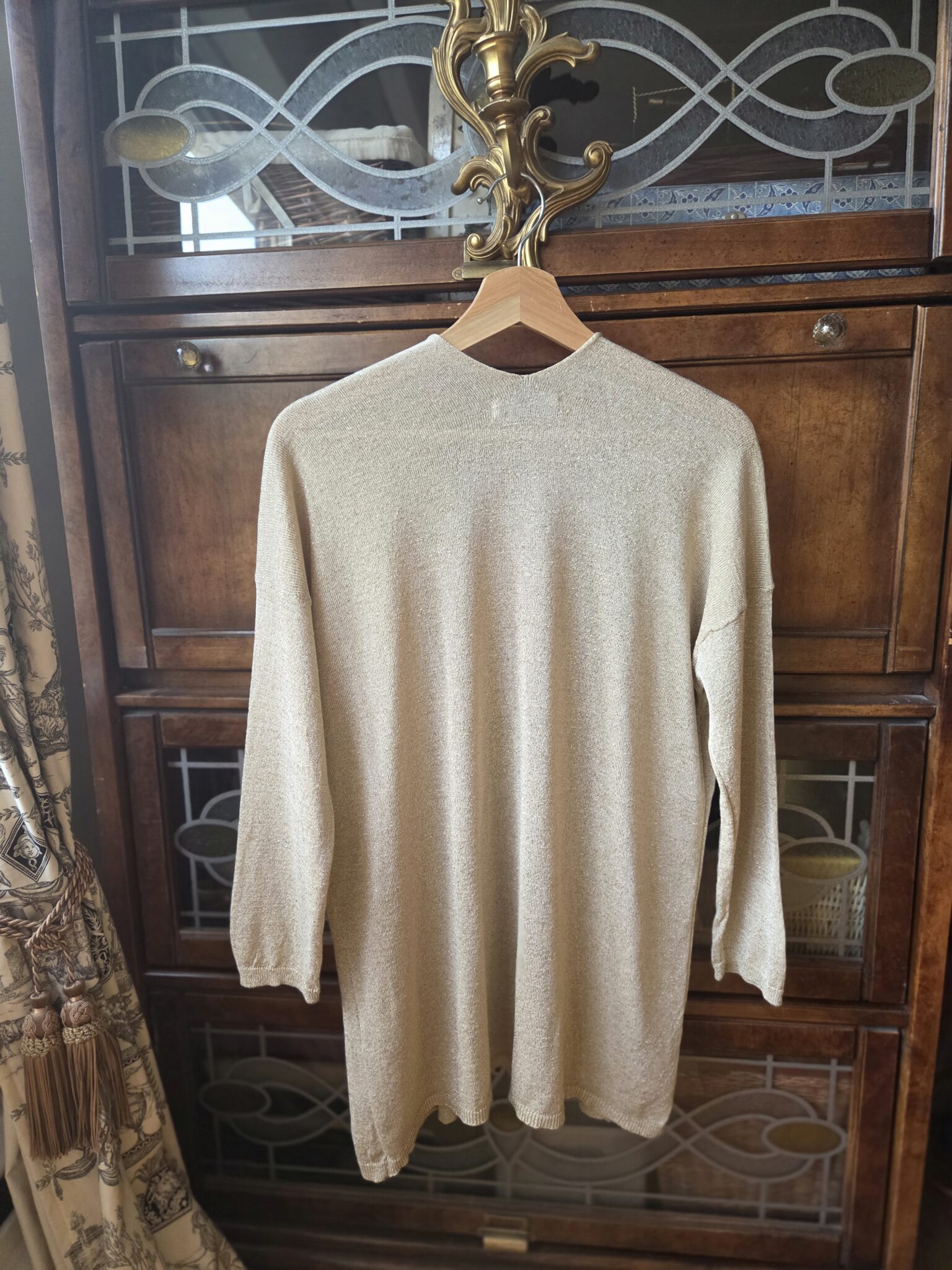 Image for Frederick Ian-Cardigan ouvert doré métallisé