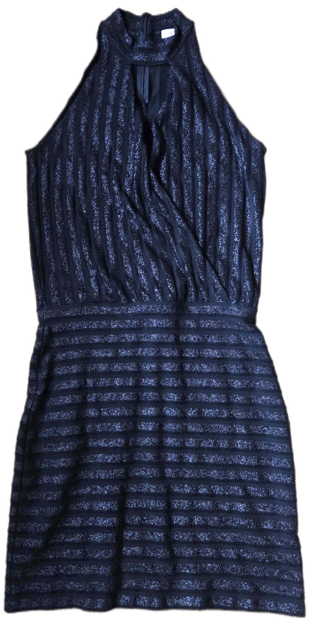 Image for FILIPPA K -Élégante robe licou à rayures noires et métallisées