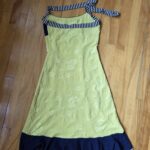 Thumbnail for Katrin Leblond-Magnificent acid green and navy blue halter dress