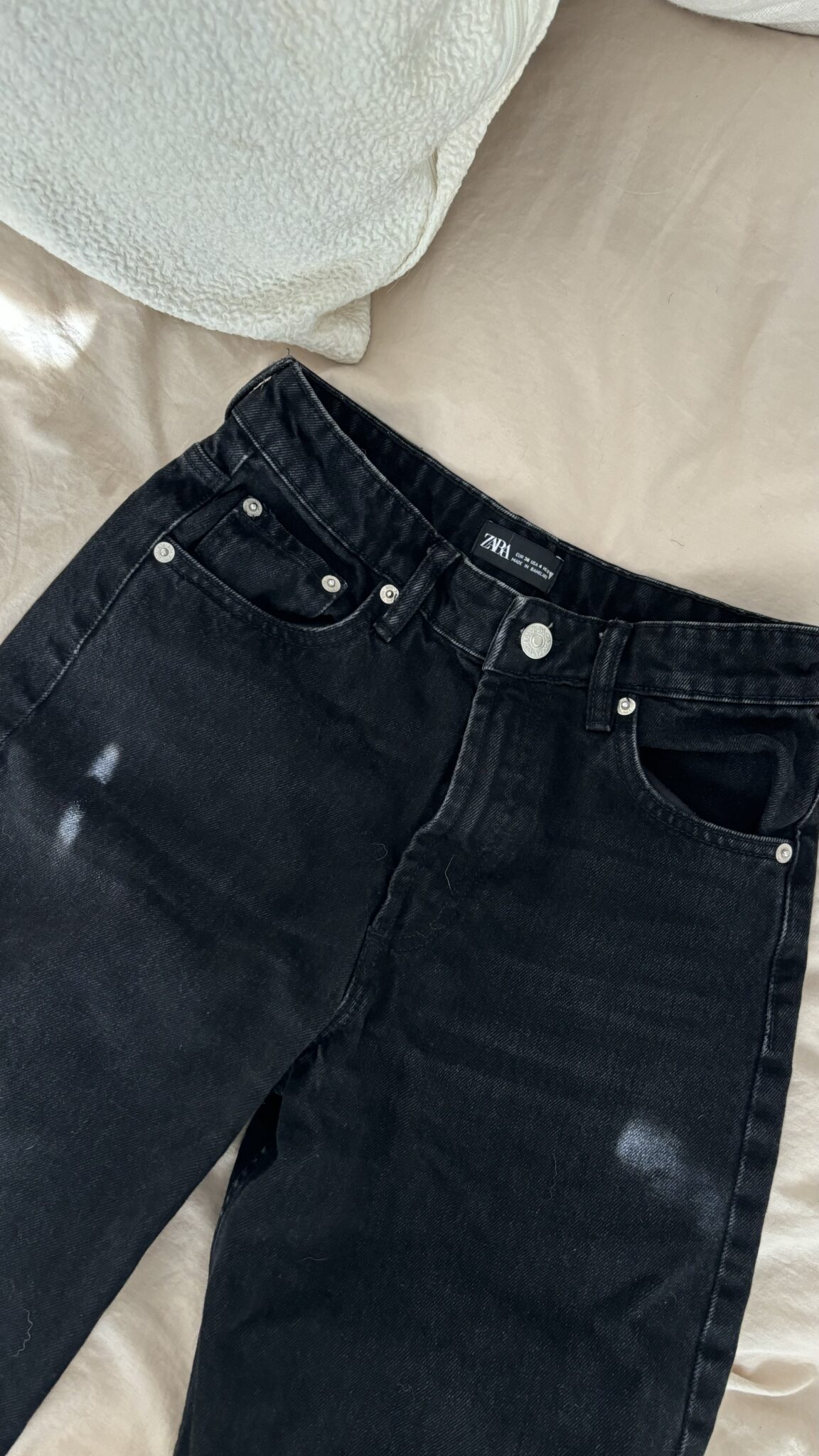 Image for Jeans noir court évasé