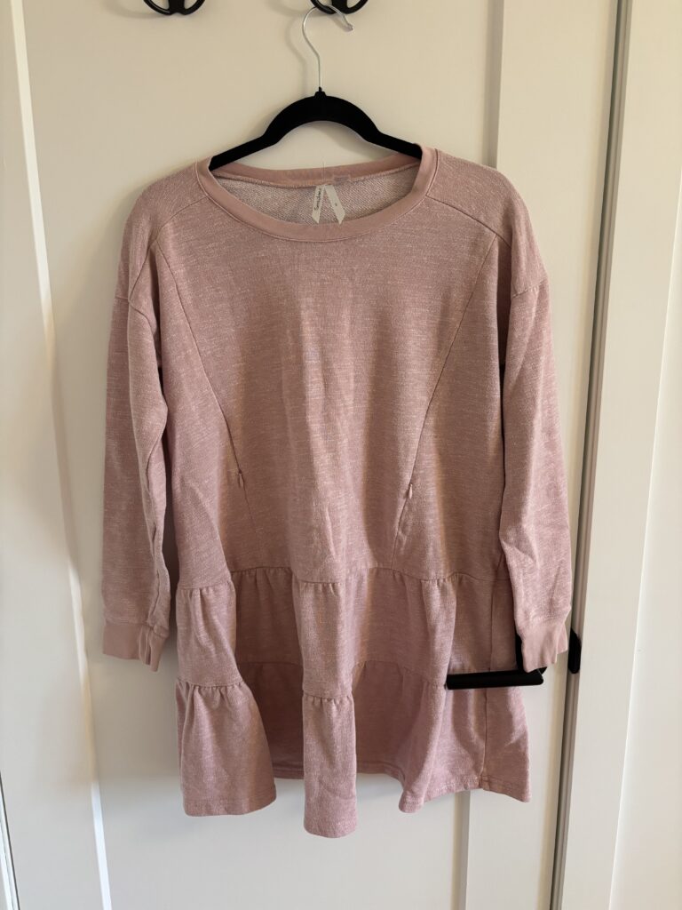 Featured image for Robe tunique de grossesse/allaitement en coton rose SERAPHINE (S)