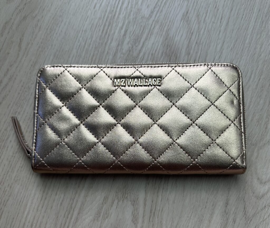 Featured image for MZ Wallace Metallic Leather Gold Wallet