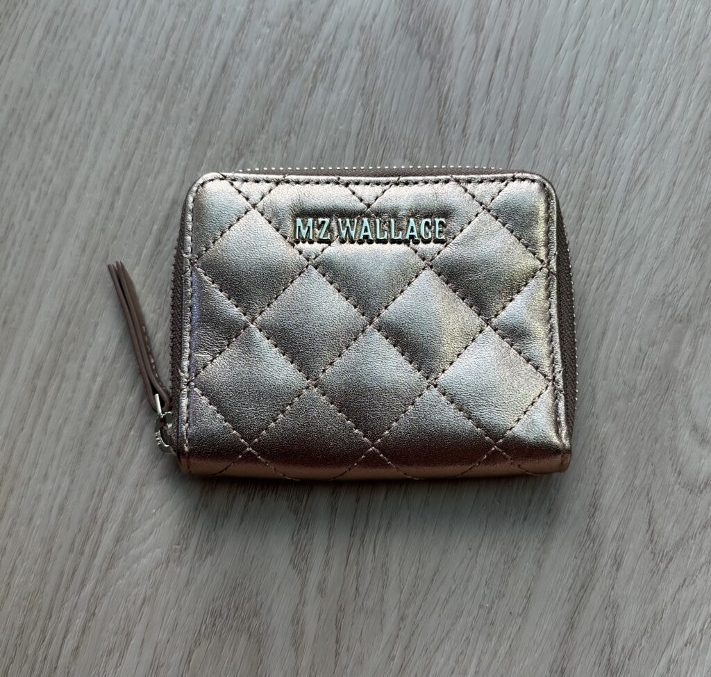 Featured image for MZ Wallace Metallic Leather Gold Small Wallet