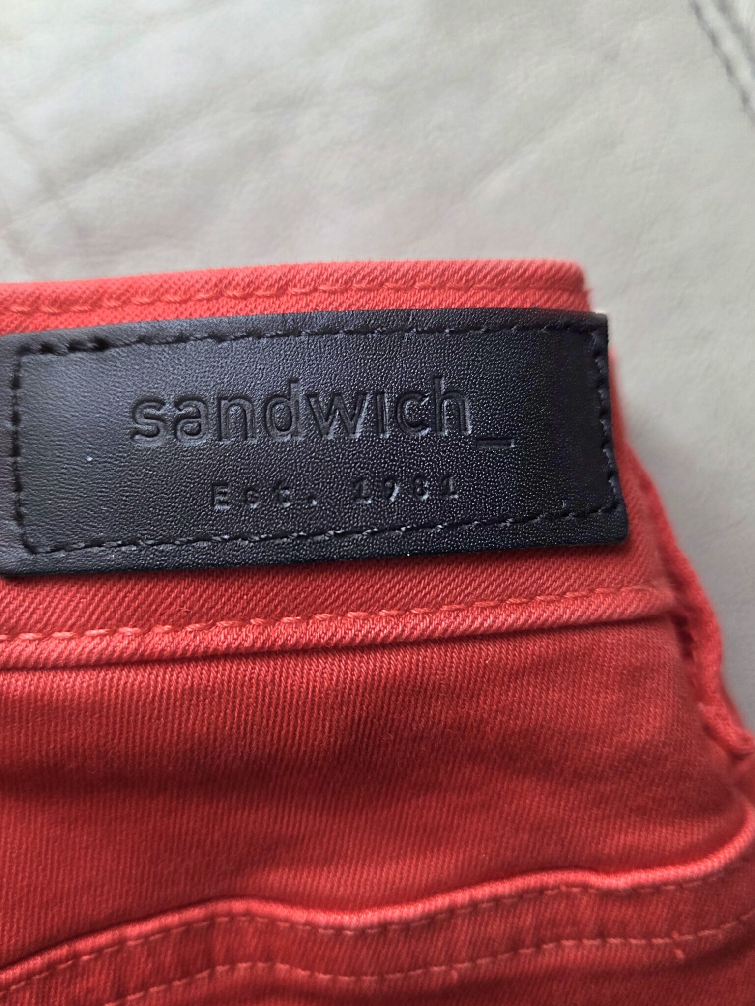 Image for SANDWICH-  Pantalon en coton rouge tomate neuf