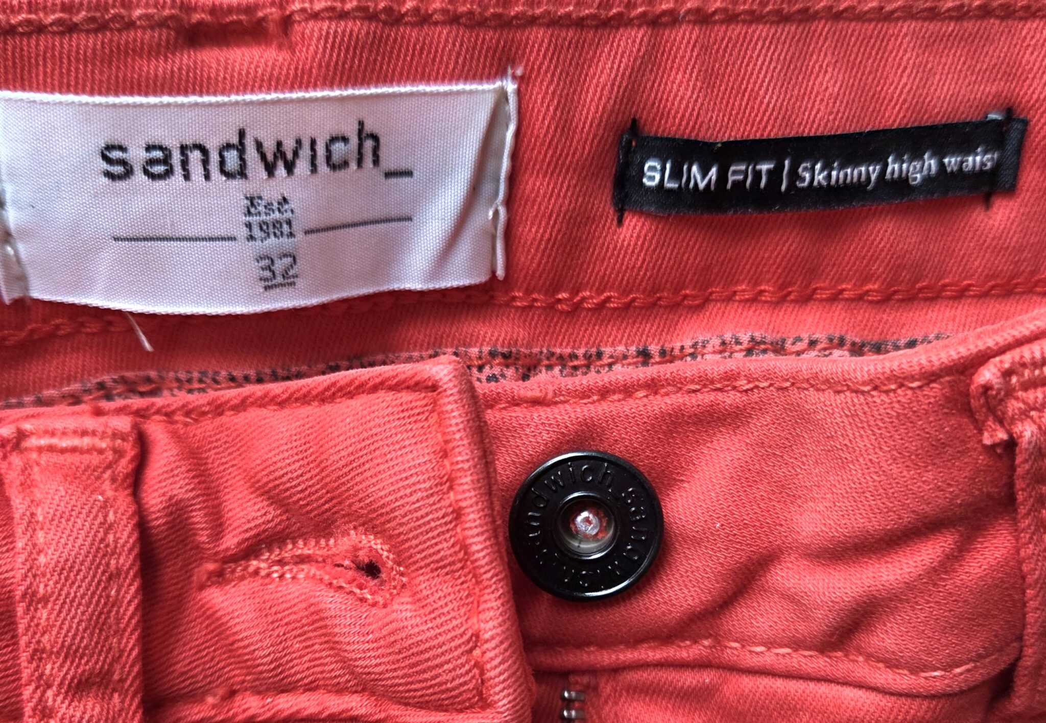 Image for SANDWICH-  Pantalon en coton rouge tomate neuf