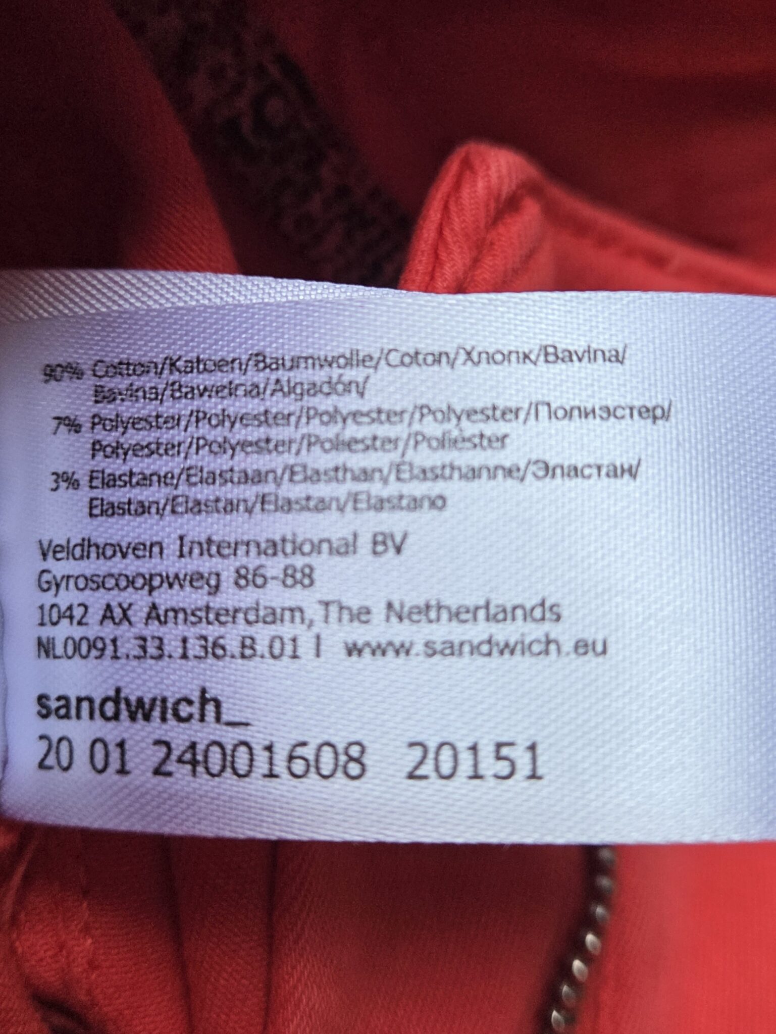Image for SANDWICH-  Pantalon en coton rouge tomate neuf