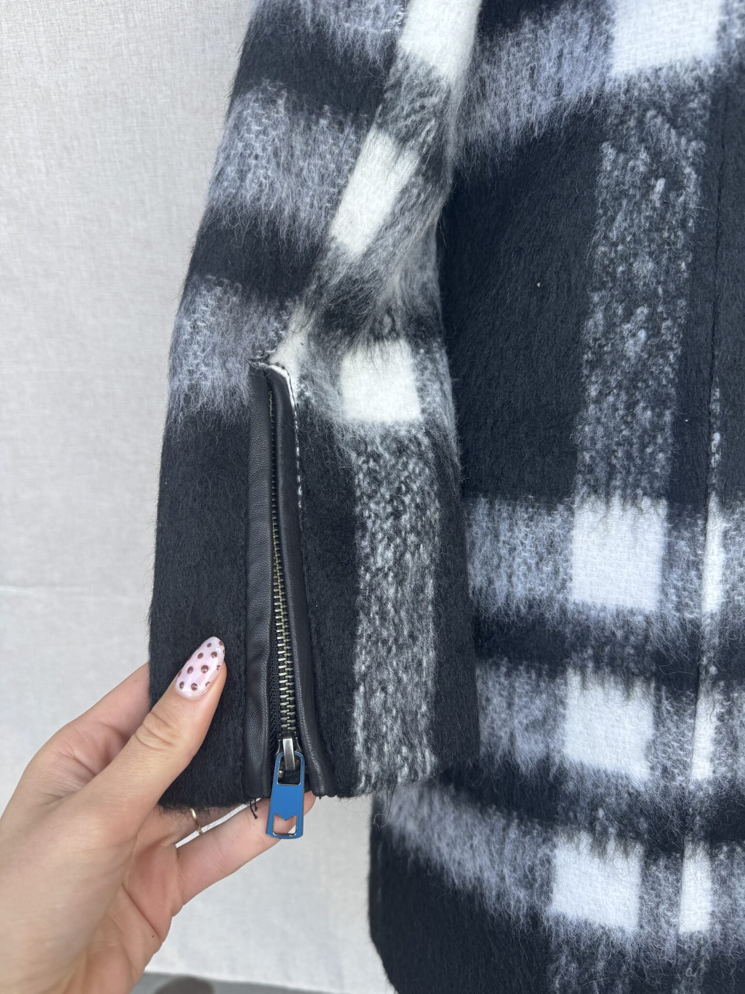 Image for Brushed wool plaid coat