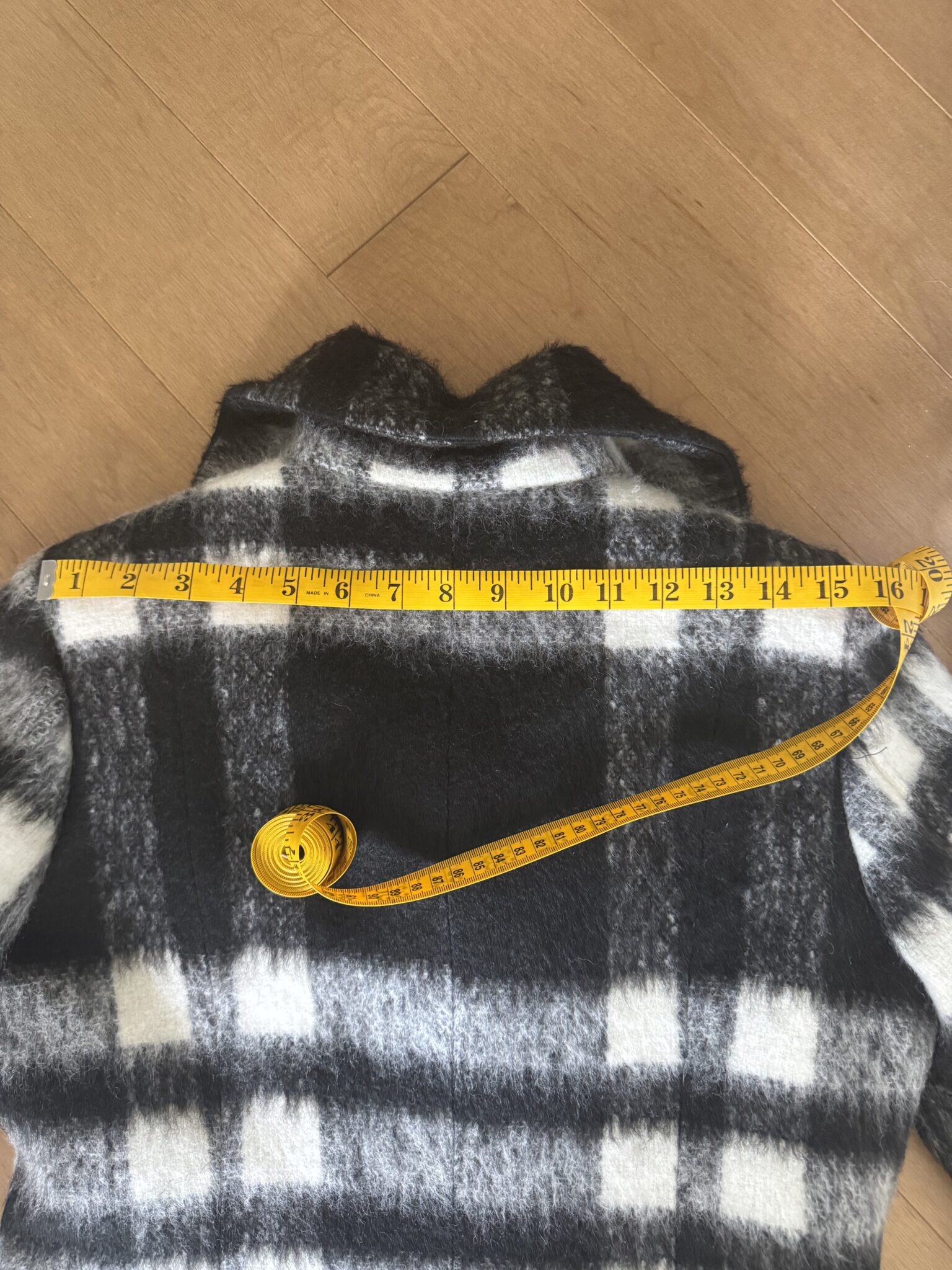 Image for Brushed wool plaid coat