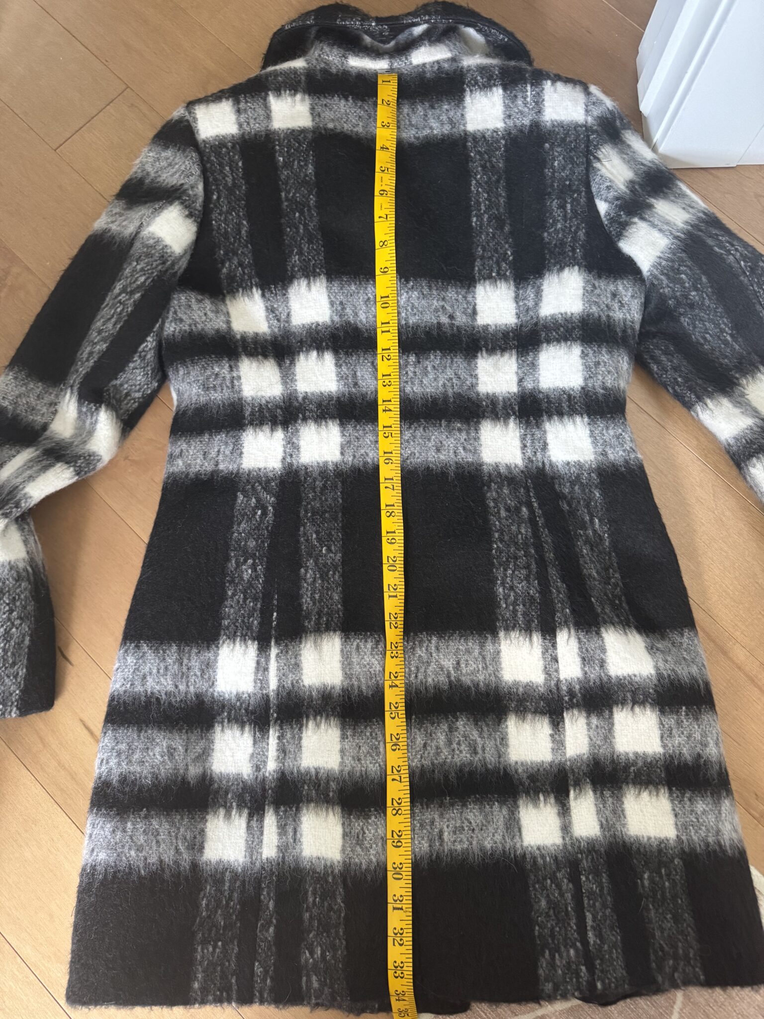 Image for Brushed wool plaid coat