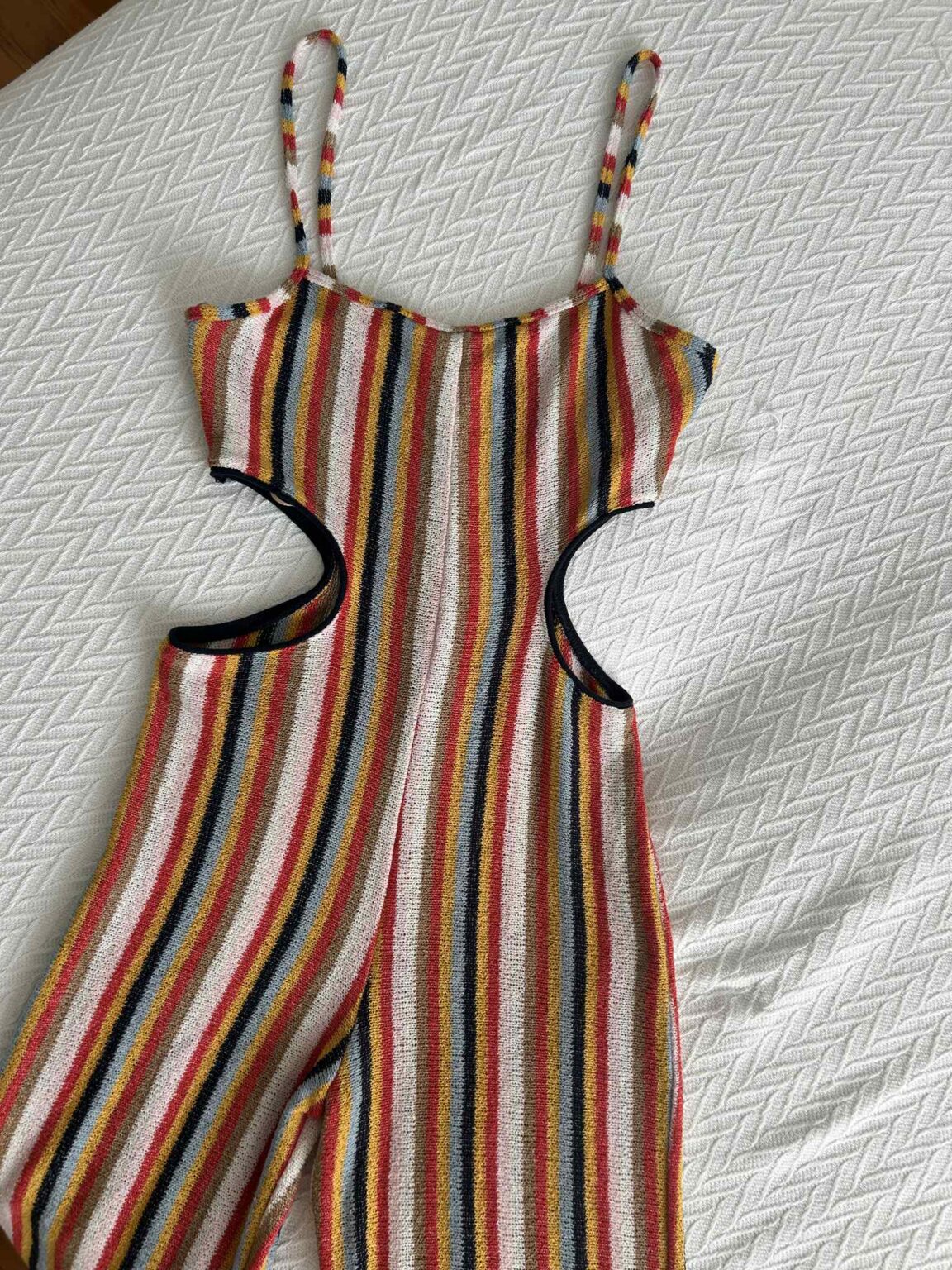 Image for Cut-out terry striped jumpsuit Zara