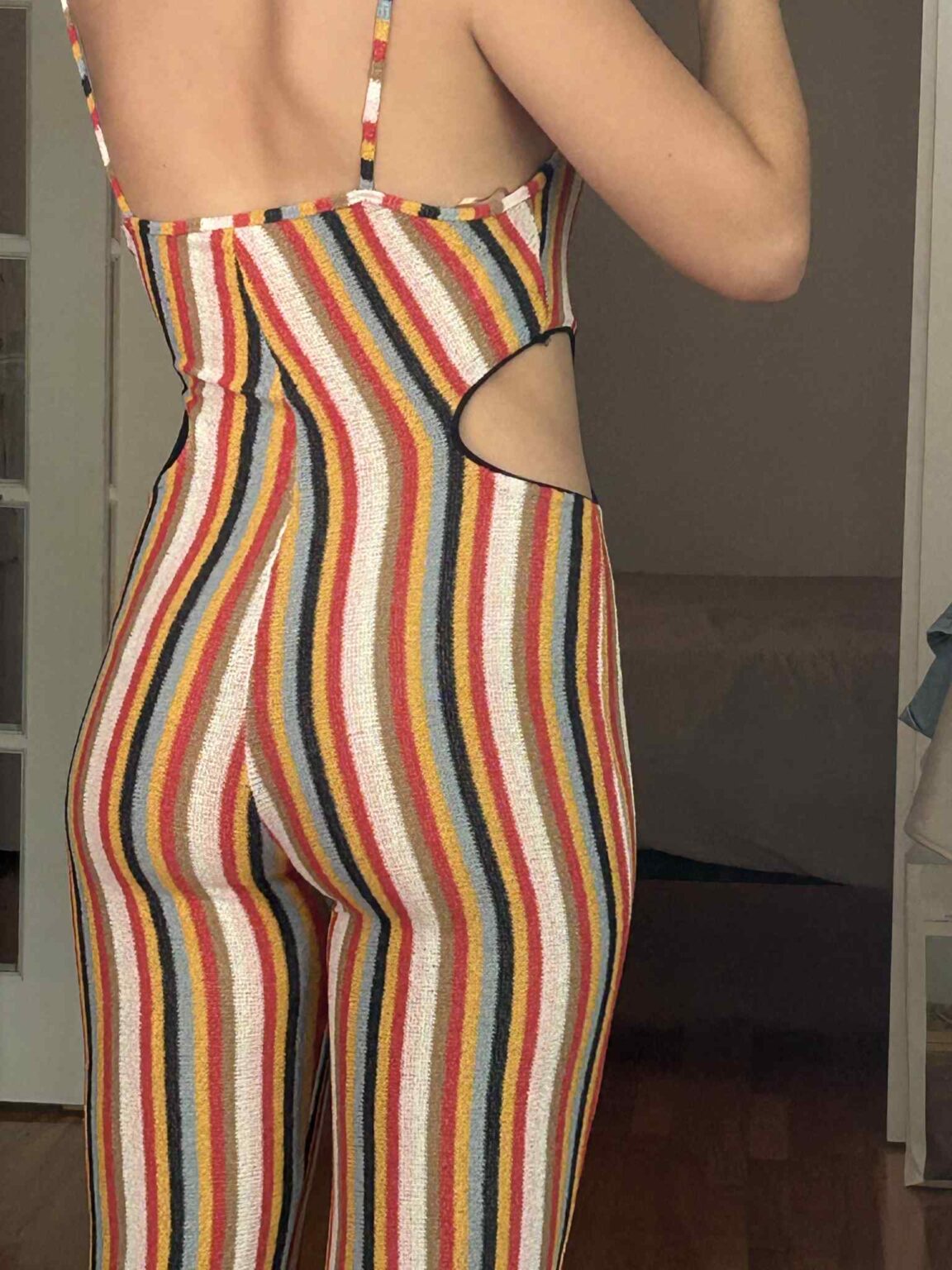 Image for Cut-out terry striped jumpsuit Zara