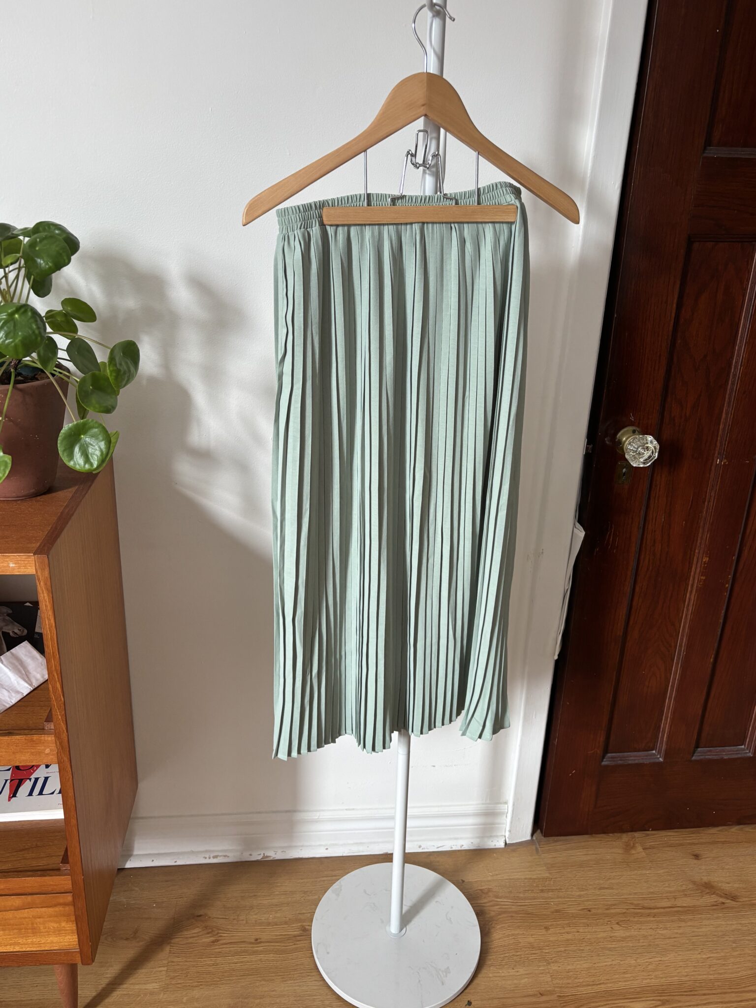 Featured image for Mint-coloured pleated skirt