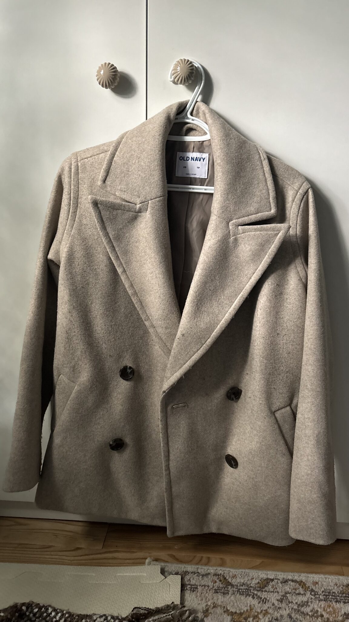 Featured image for Manteau double boutonnage feutre beige