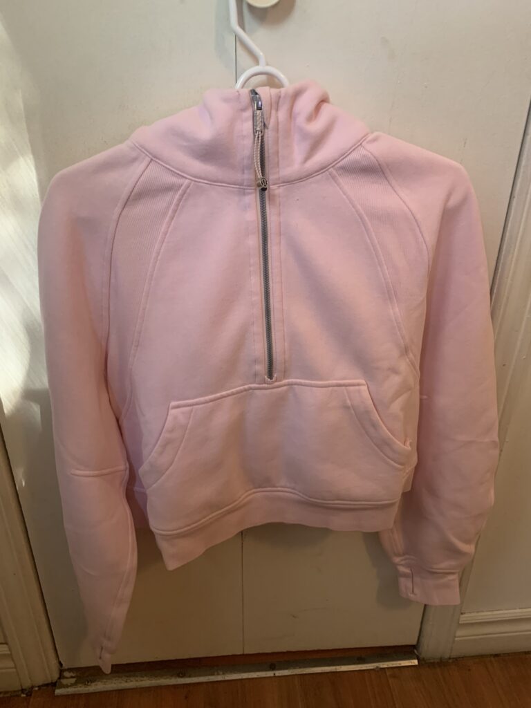 Featured image for XS/S Strawberry milkshake Scuba hoodie 1/2 zip