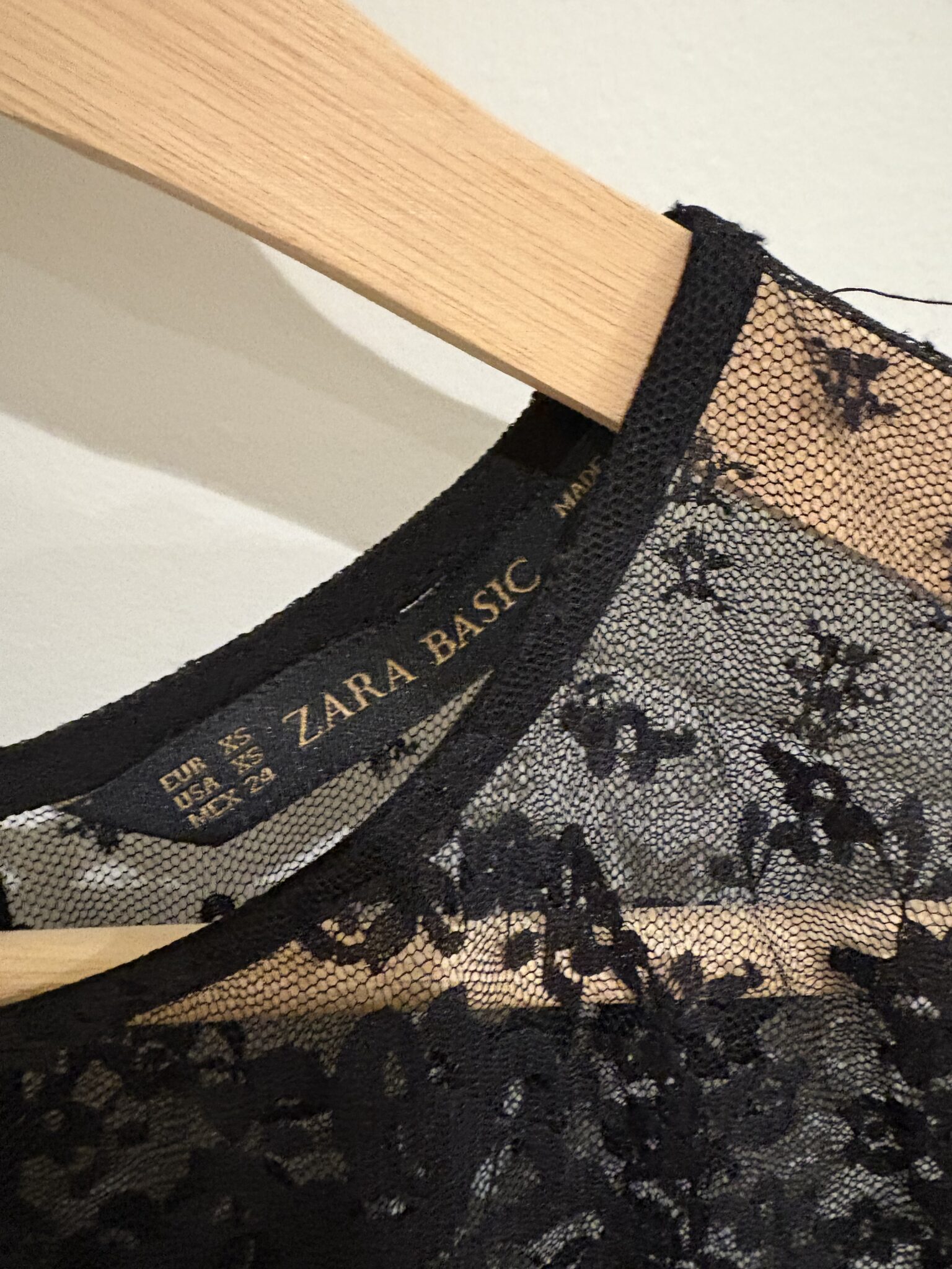 Image for Zara short black dress with lace