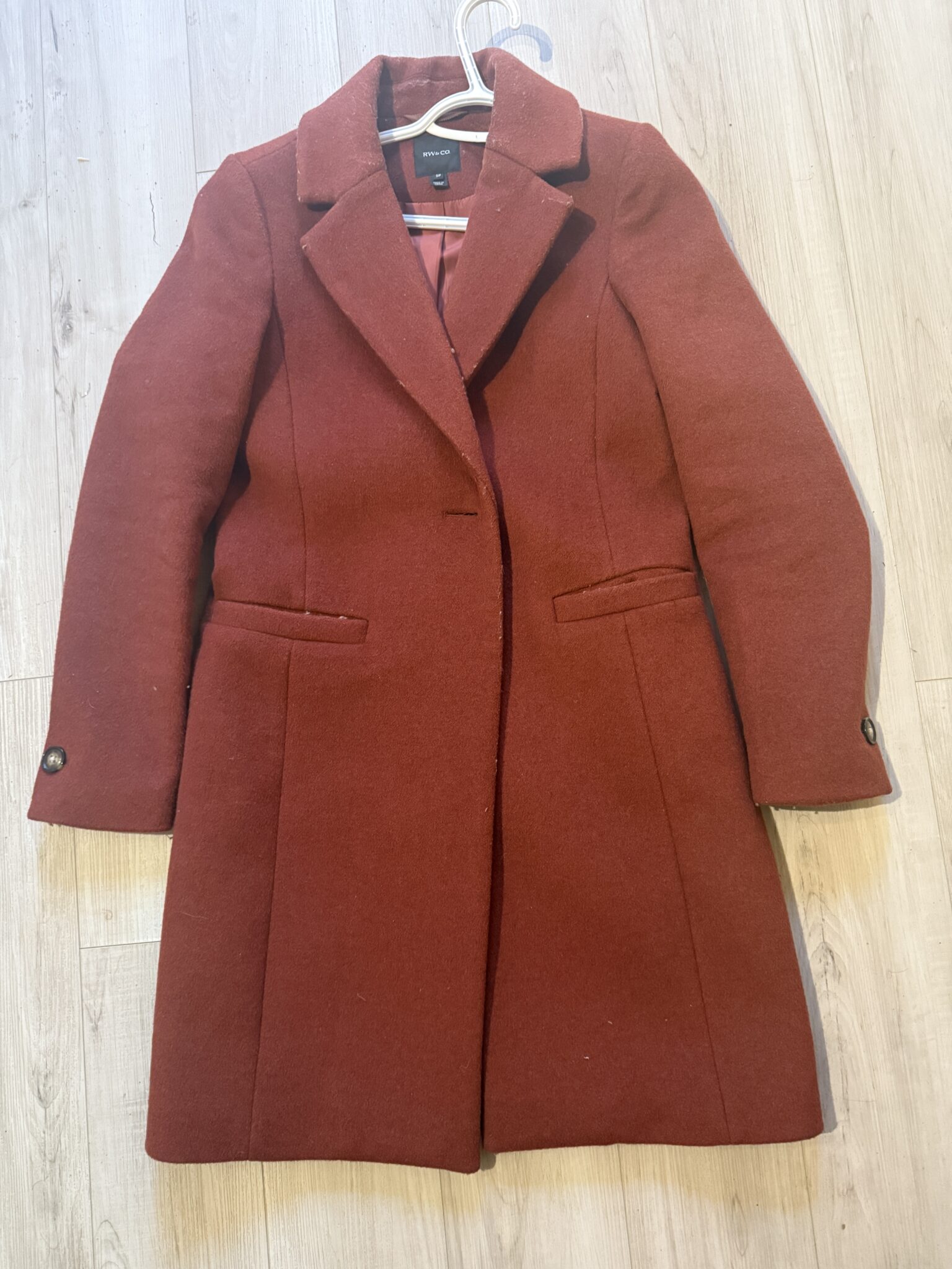 Featured image for Manteau rw-co rouge/rust en mélange de laine