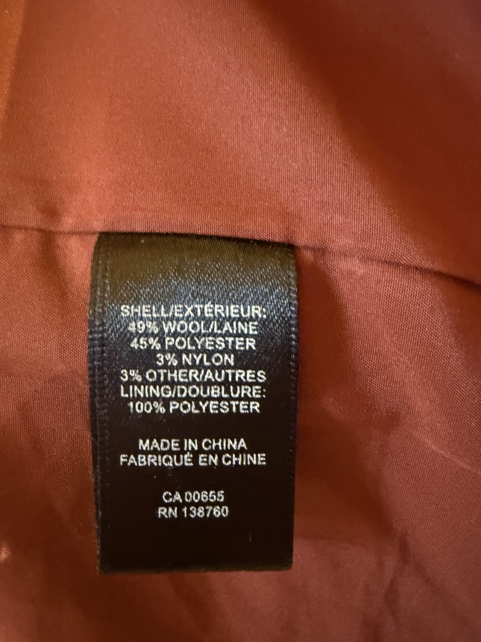 Image for Manteau rw-co rouge/rust en mélange de laine