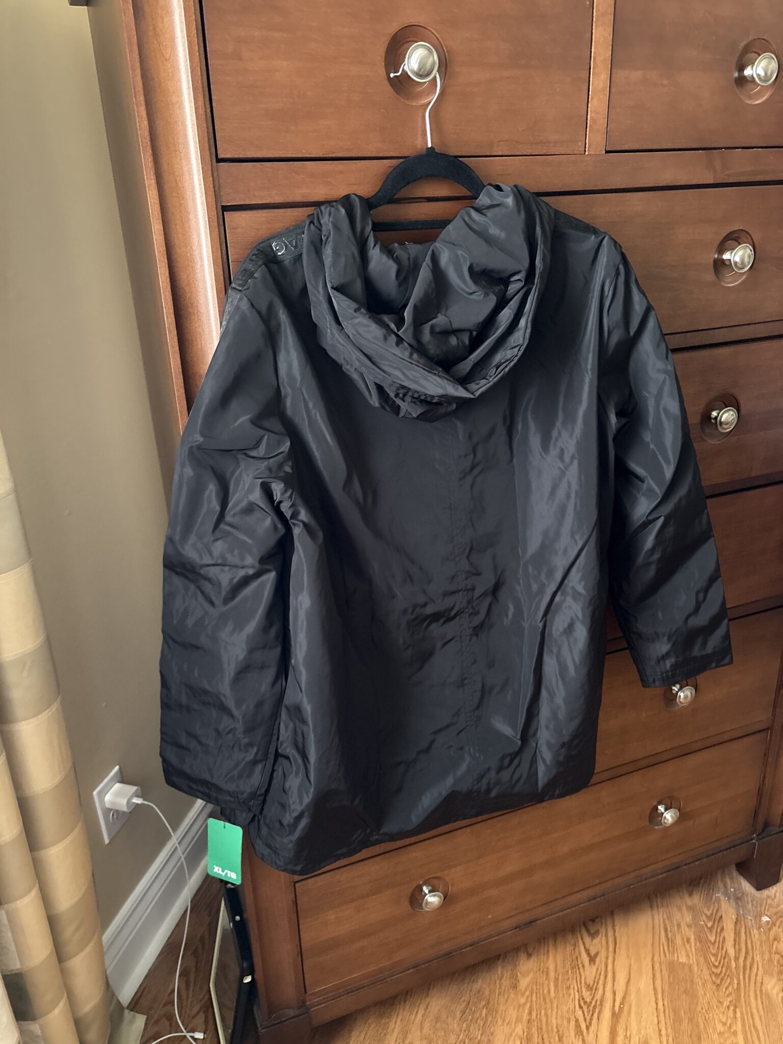 Image for Black mid-season waterproof coat