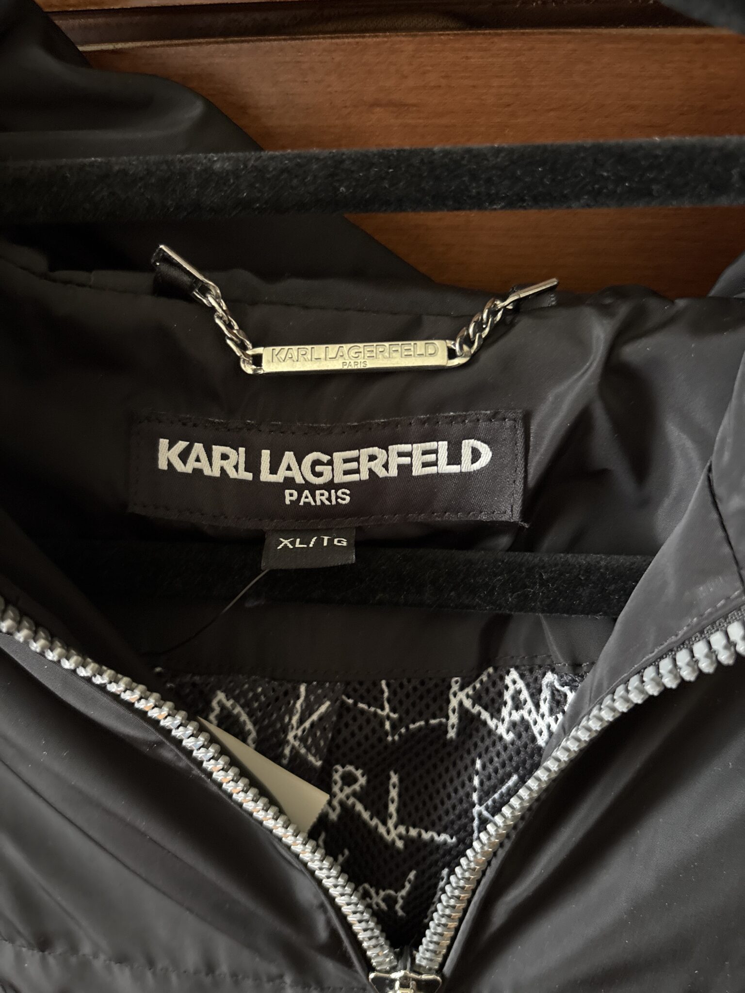 Image for Black mid-season waterproof coat