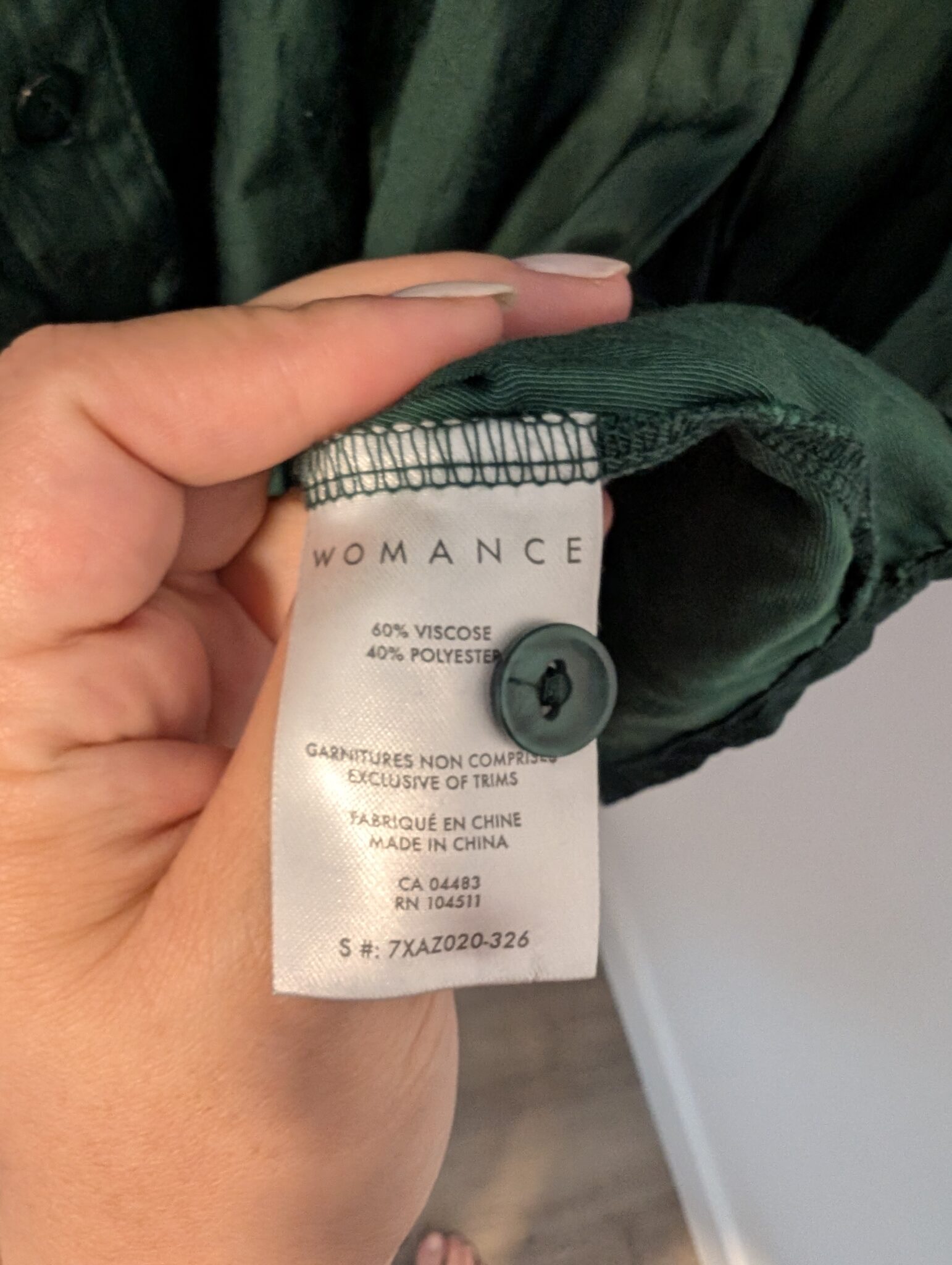 Image for Womance/Robe vert forêt Sz S