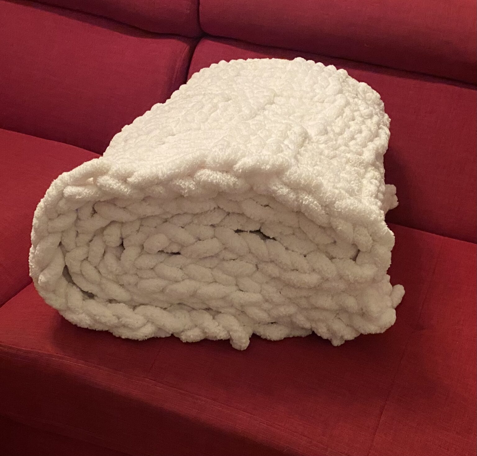 Image for Couverture (chunky) tricot grosse laine, NEUF