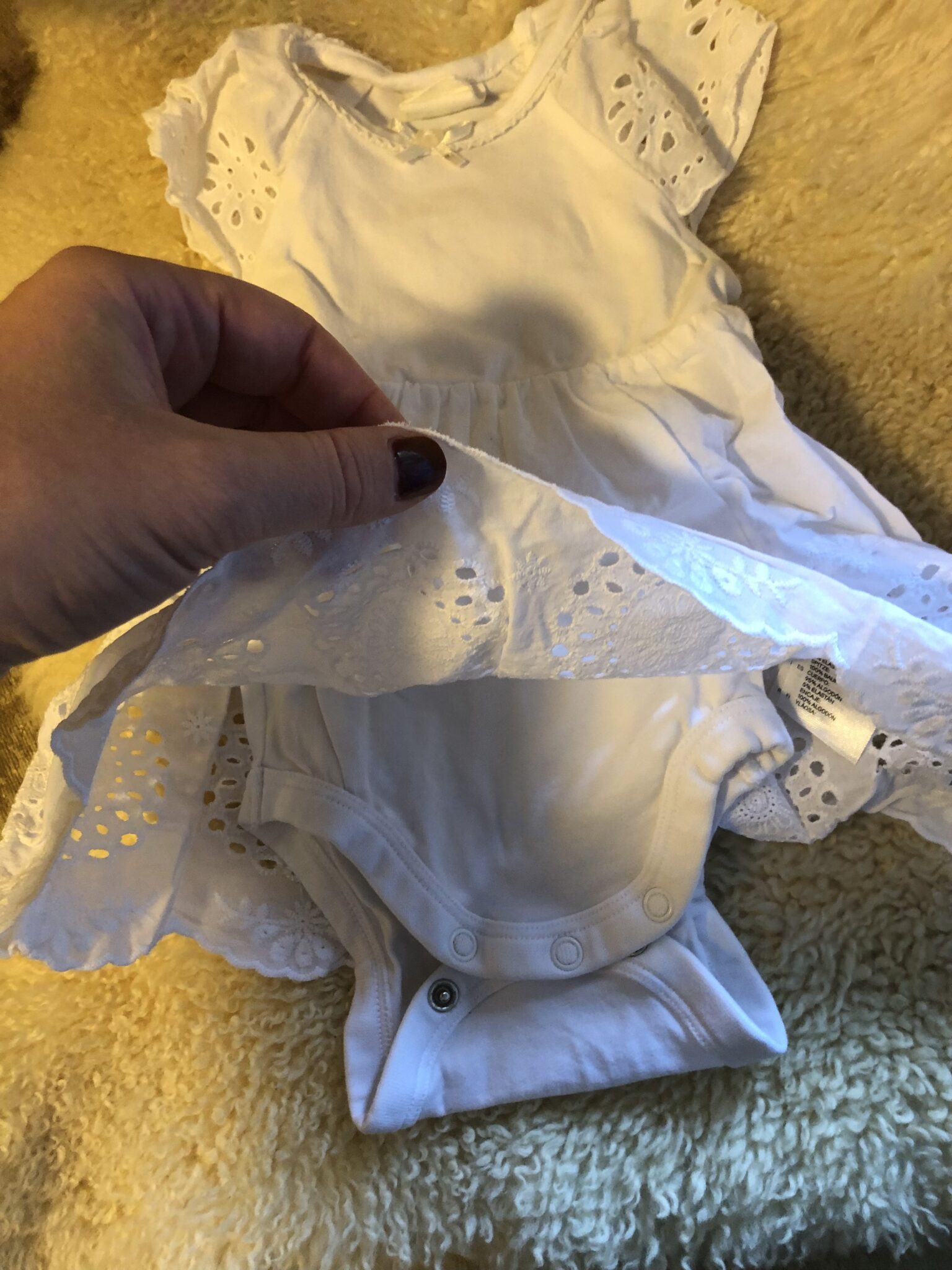 Image for Robe blanche bébé naissant fille
