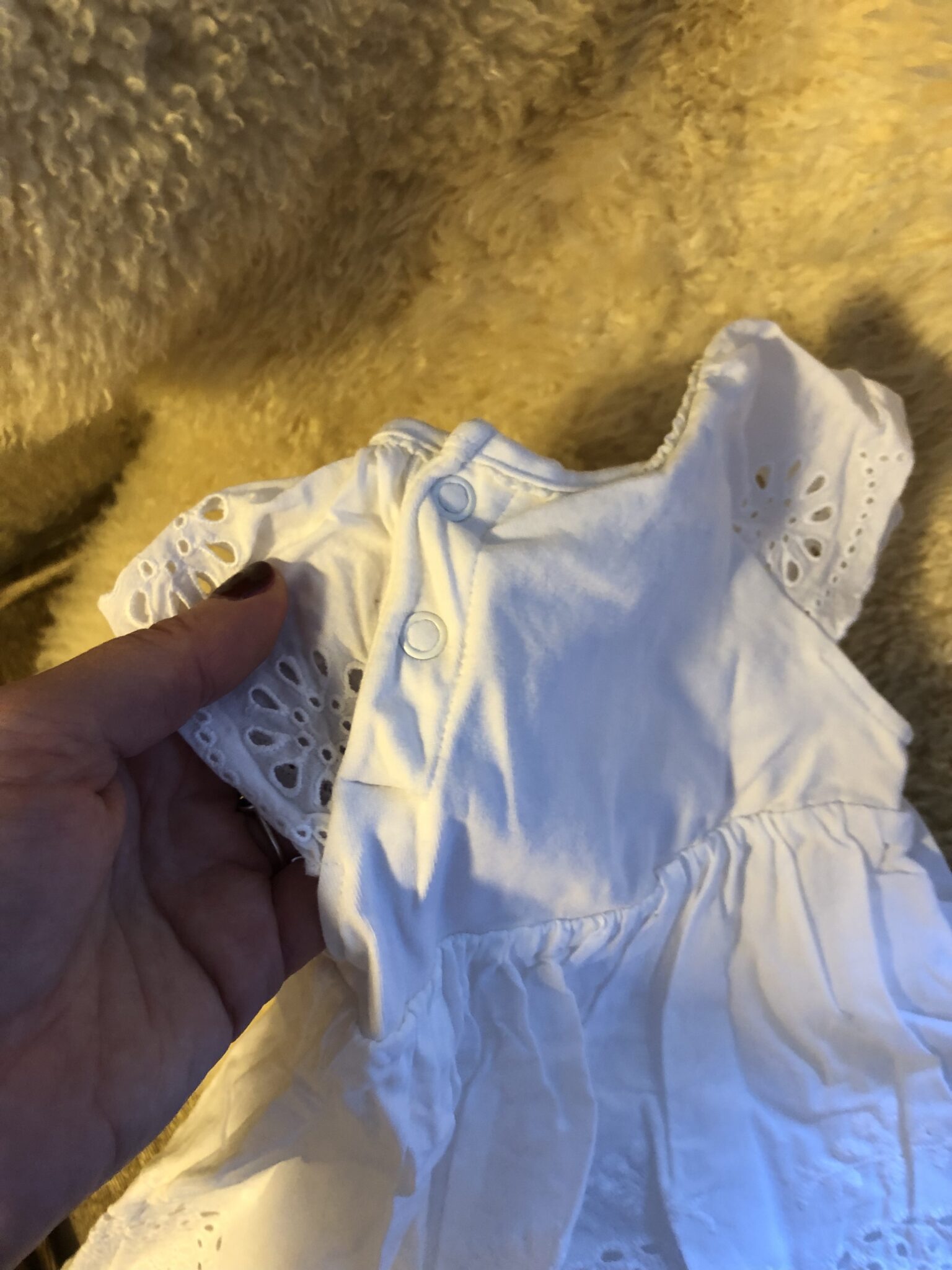Image for Robe blanche bébé naissant fille
