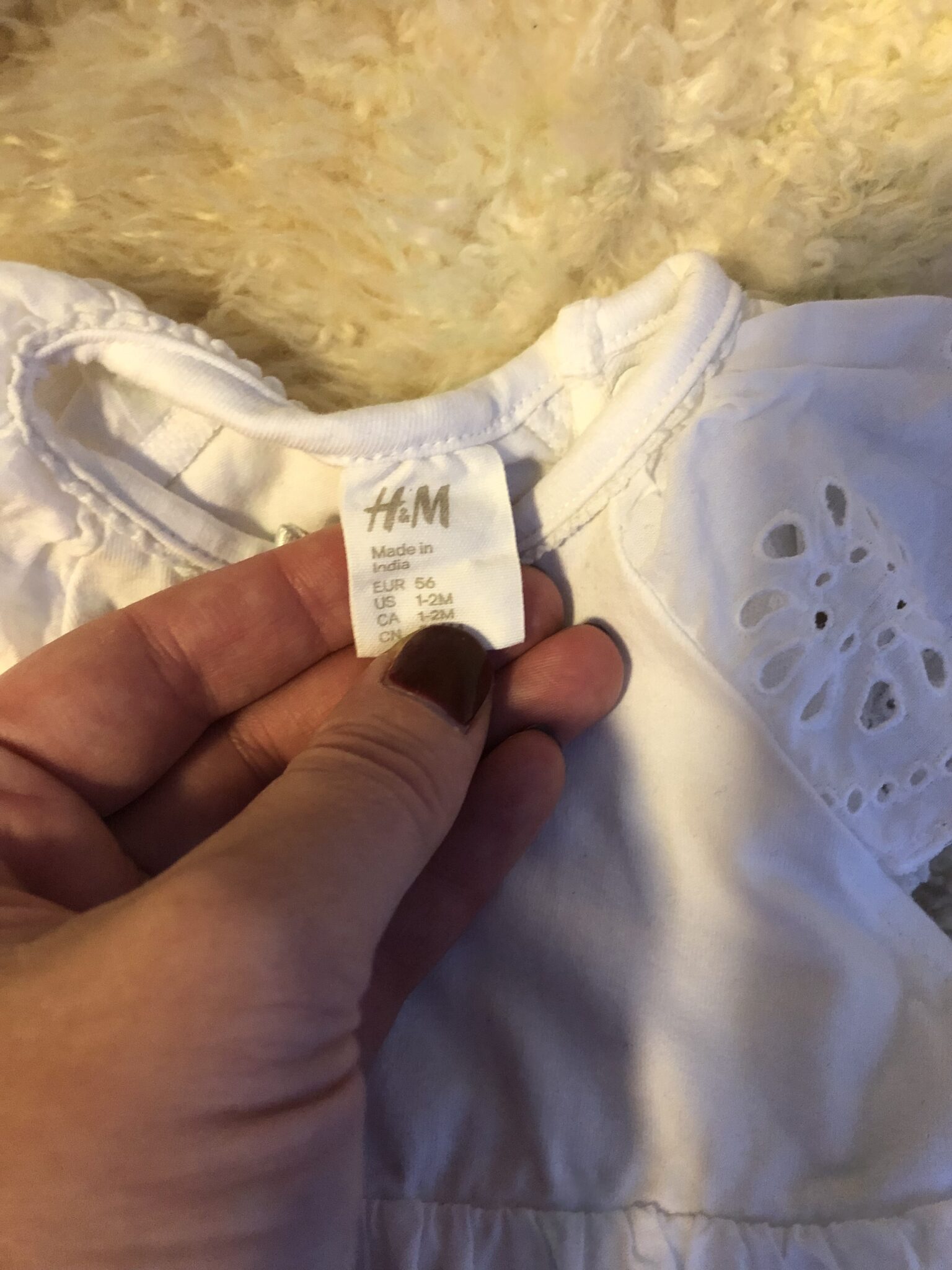 Image for Robe blanche bébé naissant fille