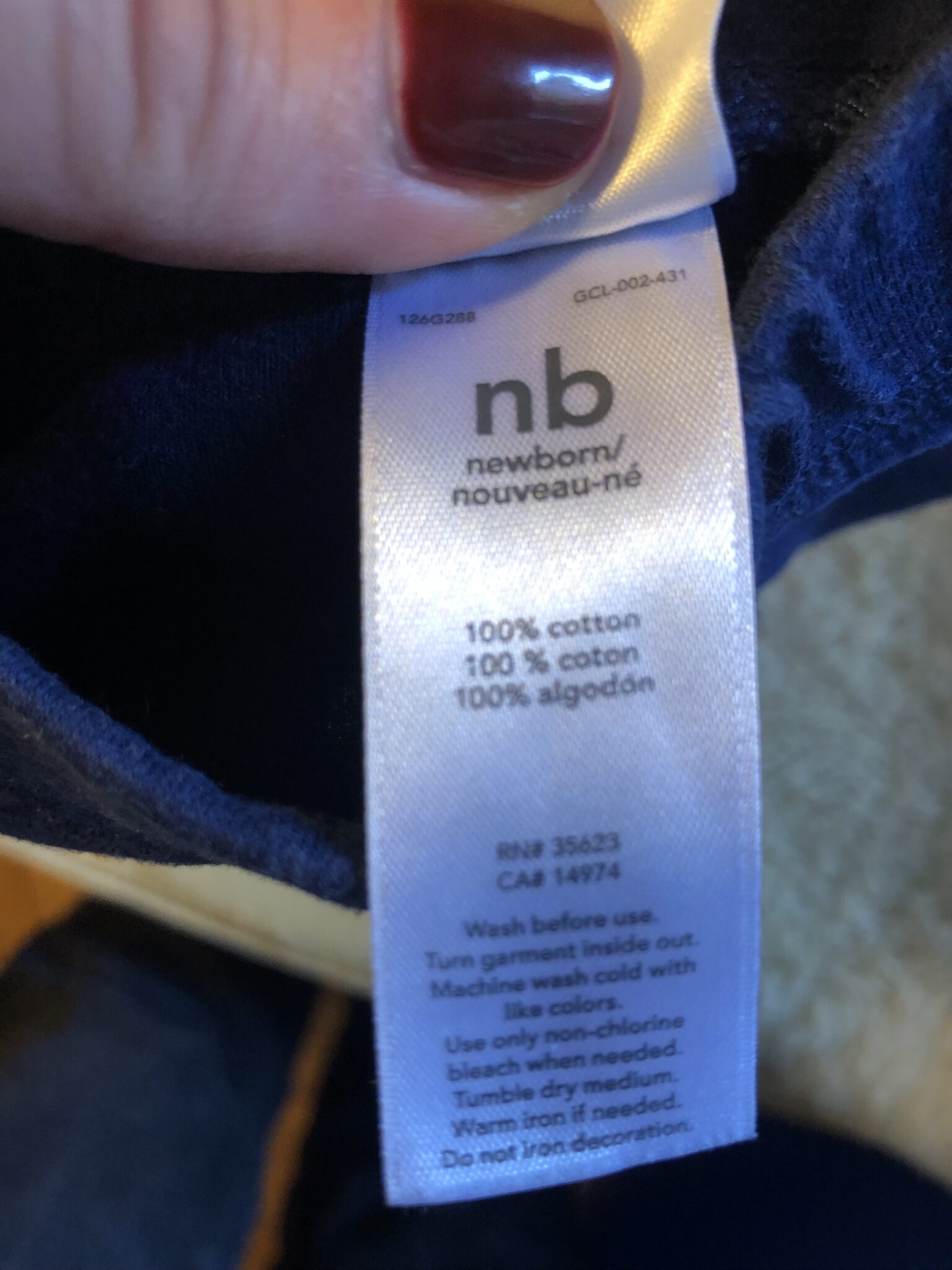 Image for Pantalon marine bébé naissant