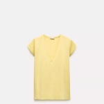 Featured thumbnail for T shirt en coton avec col en V