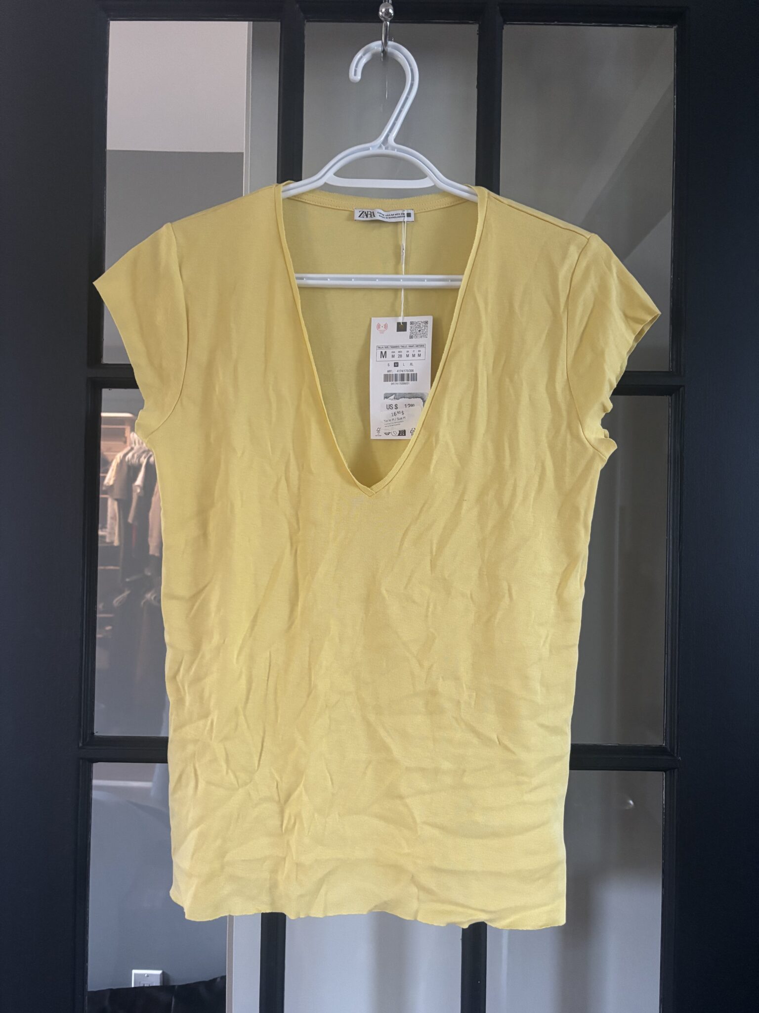 Image for T shirt en coton avec col en V