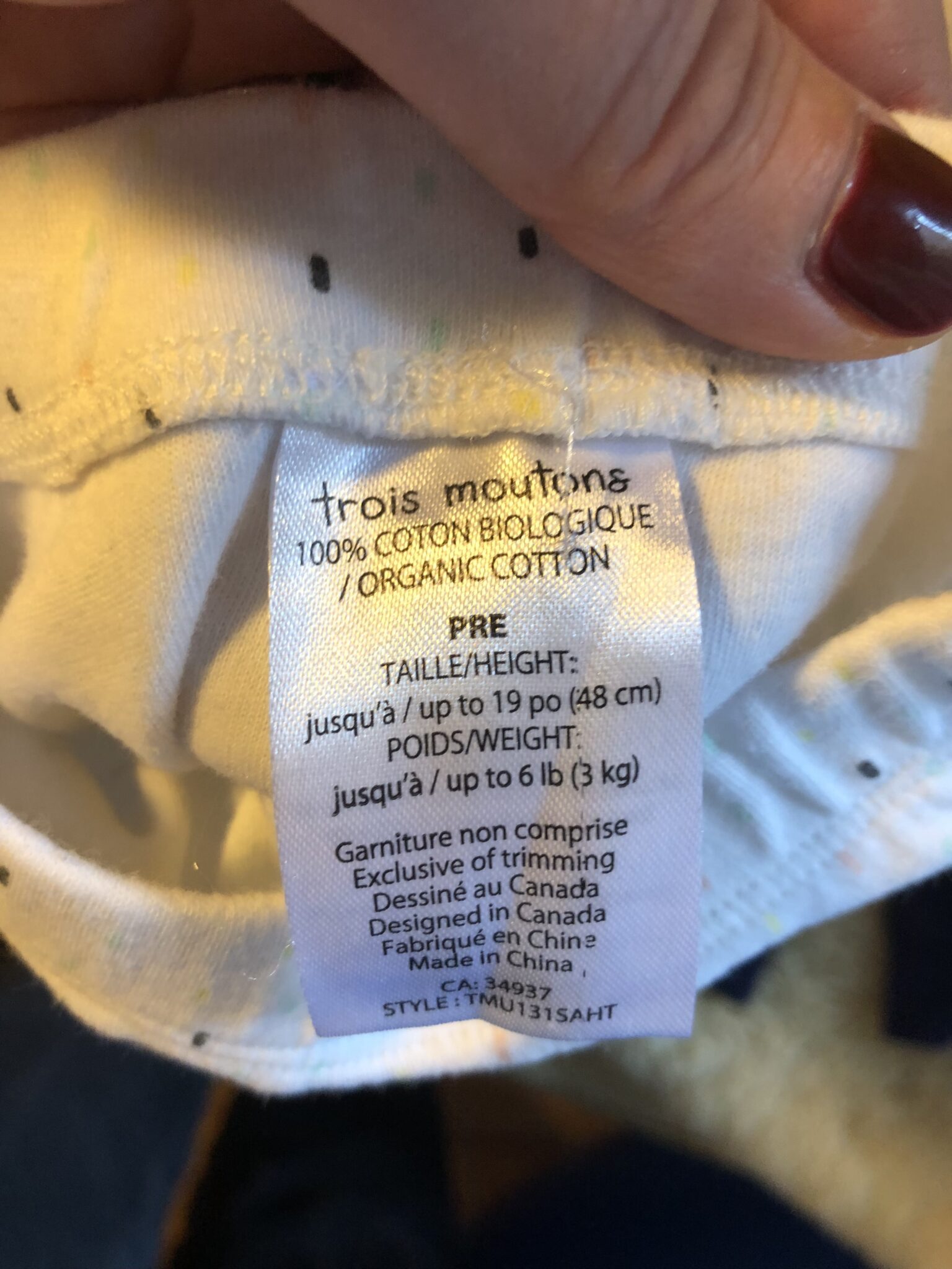 Image for Pantalon blanc bébé naissant