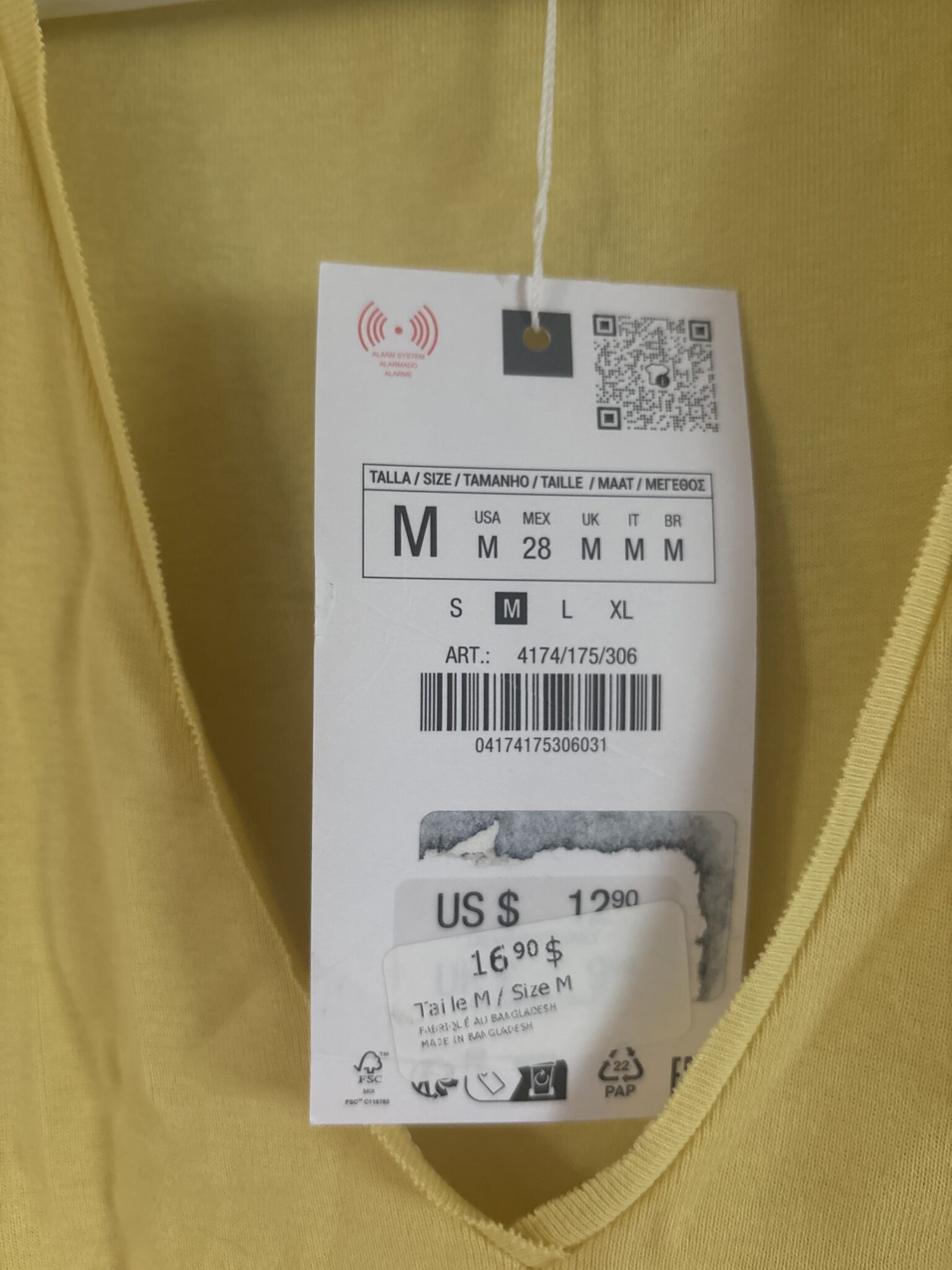 Image for T shirt en coton avec col en V