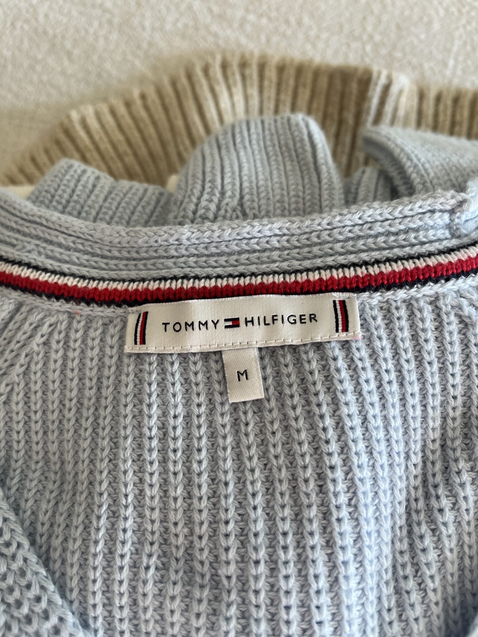 Image for Tommy Hilfiger light blue knitted jumper