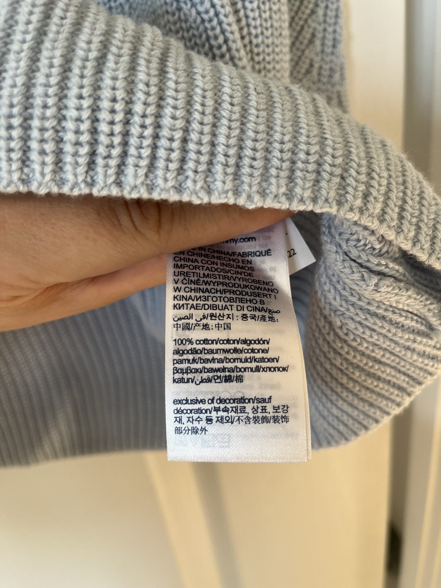 Image for Tommy Hilfiger light blue knitted jumper