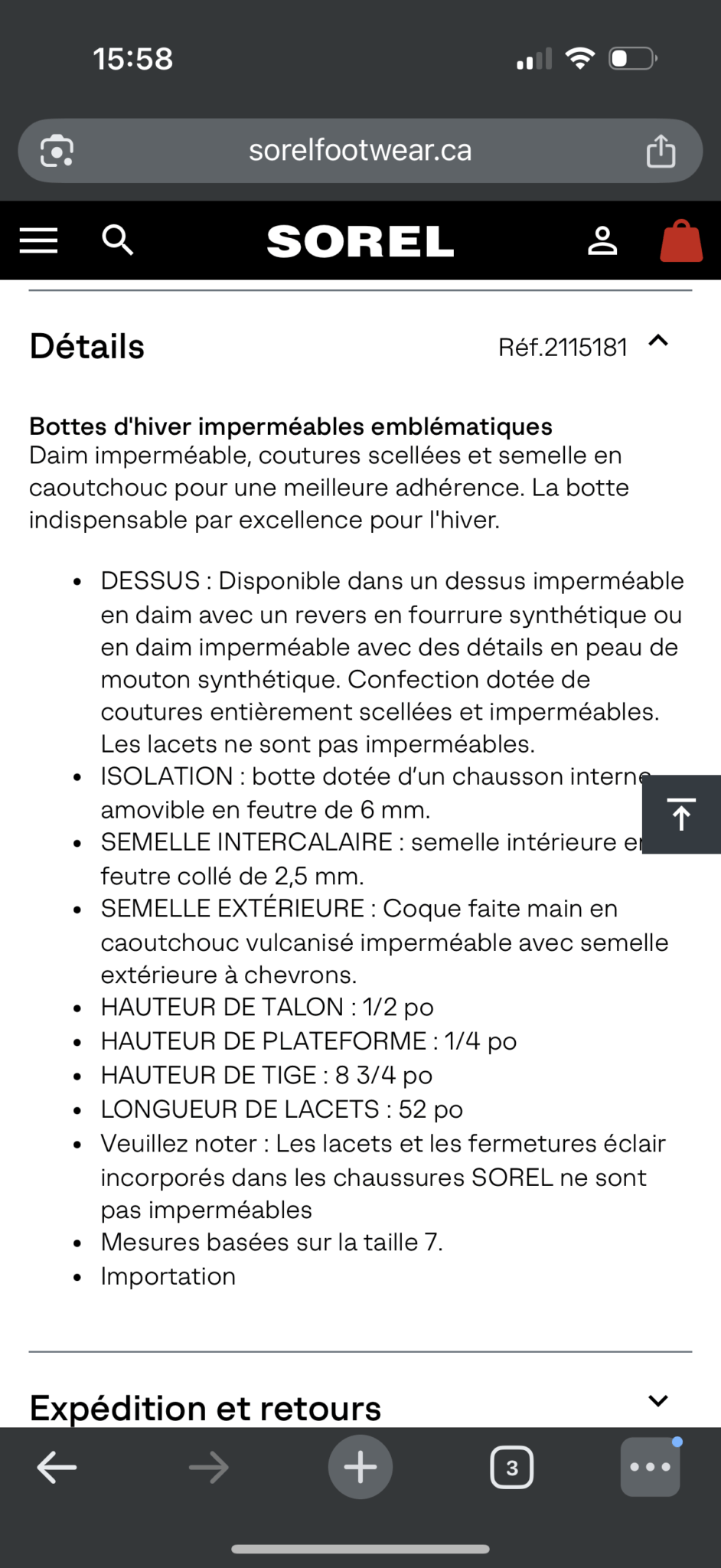 Image for Bottes Sorel femme pointure 9,5
