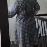 Thumbnail for Grey and white polka dot dress