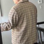 Thumbnail for Beige tweed-effect jacket.