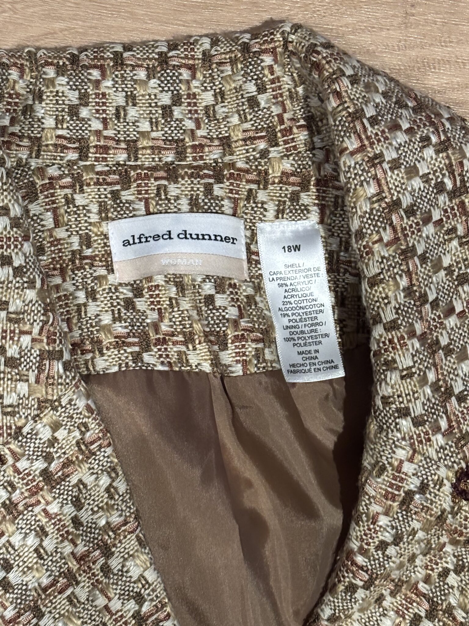 Image for Beige tweed-effect jacket.
